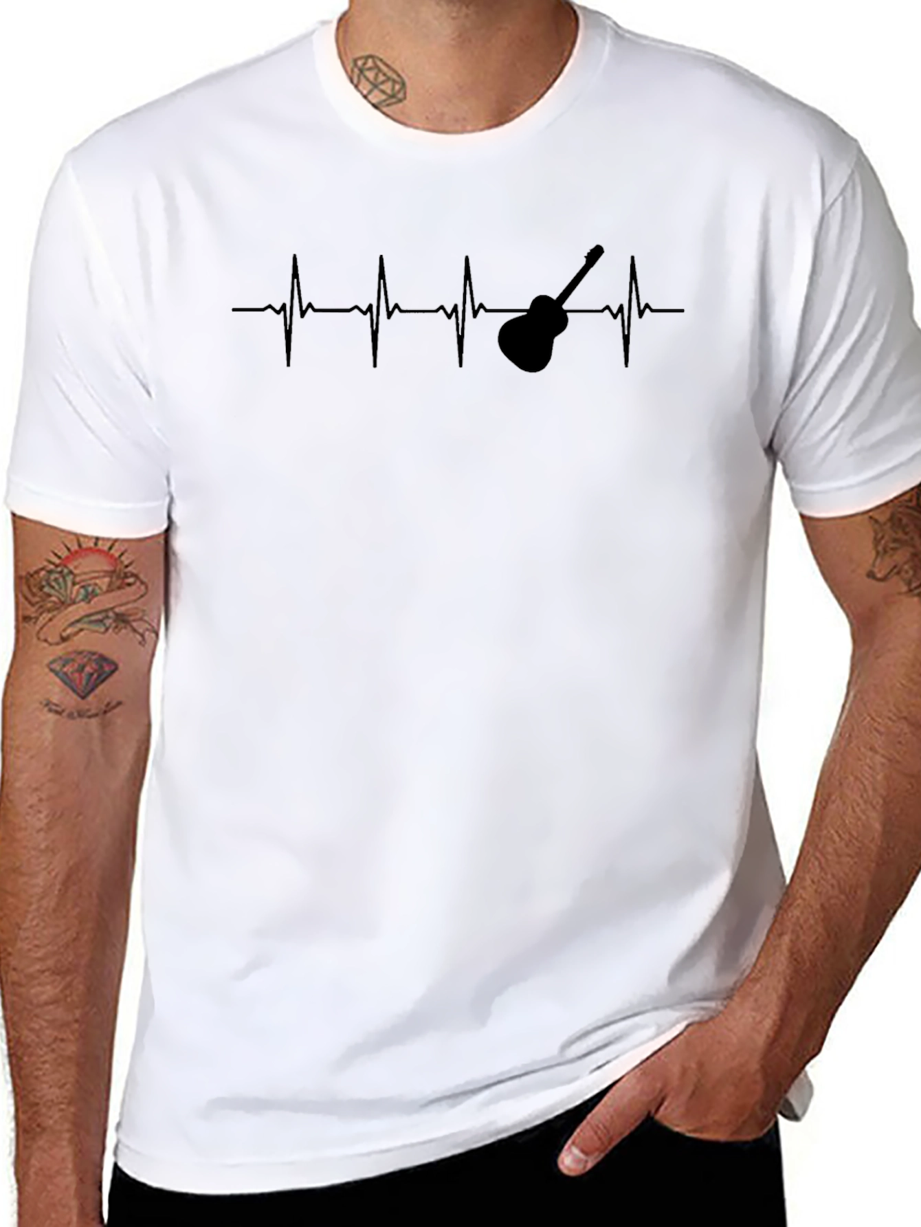 Guitar Heartbeat T-Shirt - Musicians Style