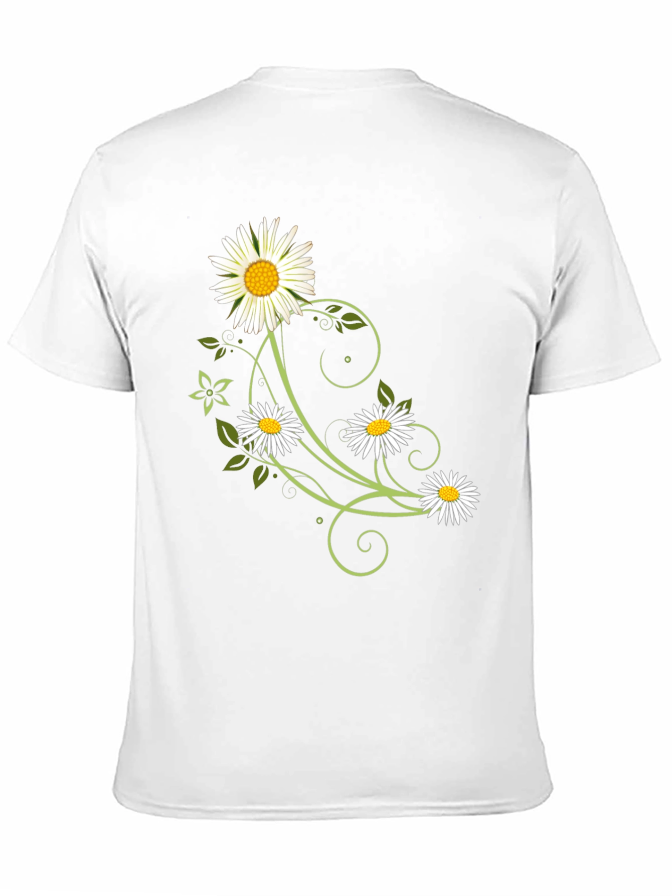 Floral Daisy Graphic Tee - Black Cotton Shirt