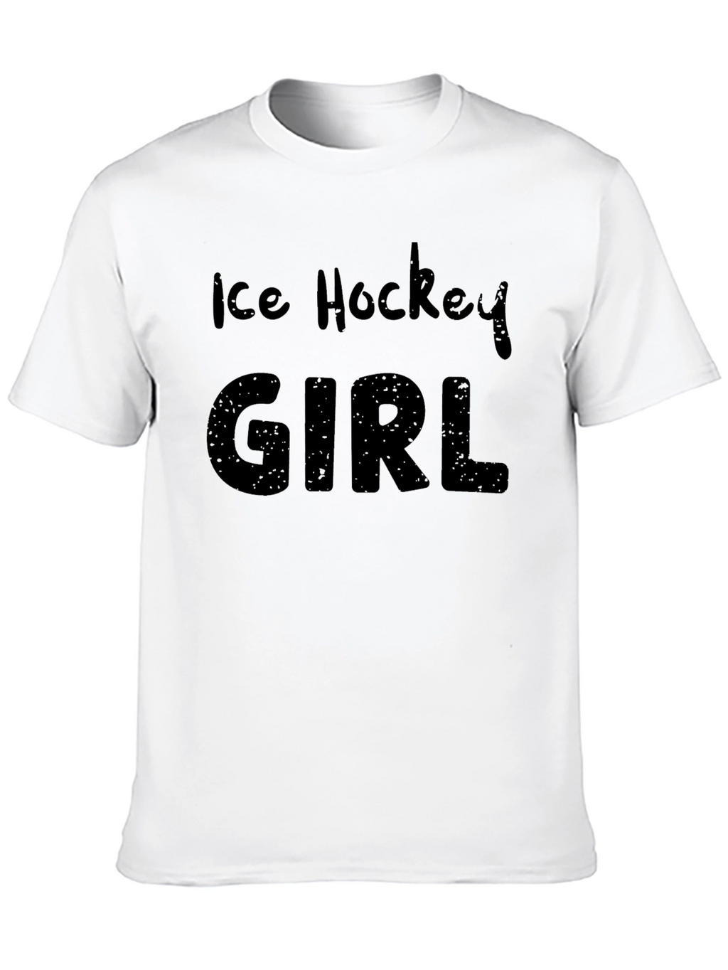 Ice Hockey Girl T-Shirt - Black Cotton Tee