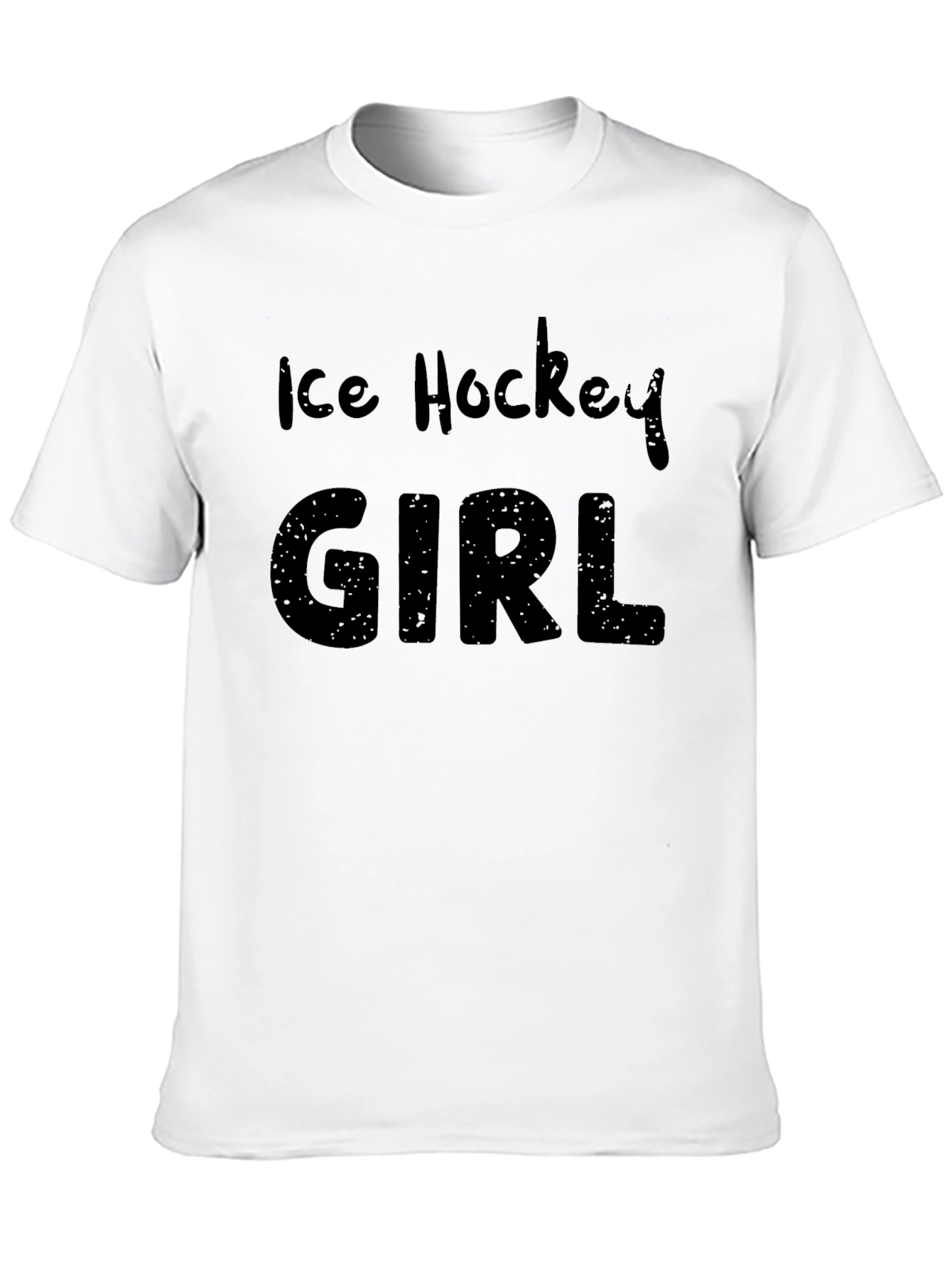 Ice Hockey Girl T-Shirt - Black Cotton Tee