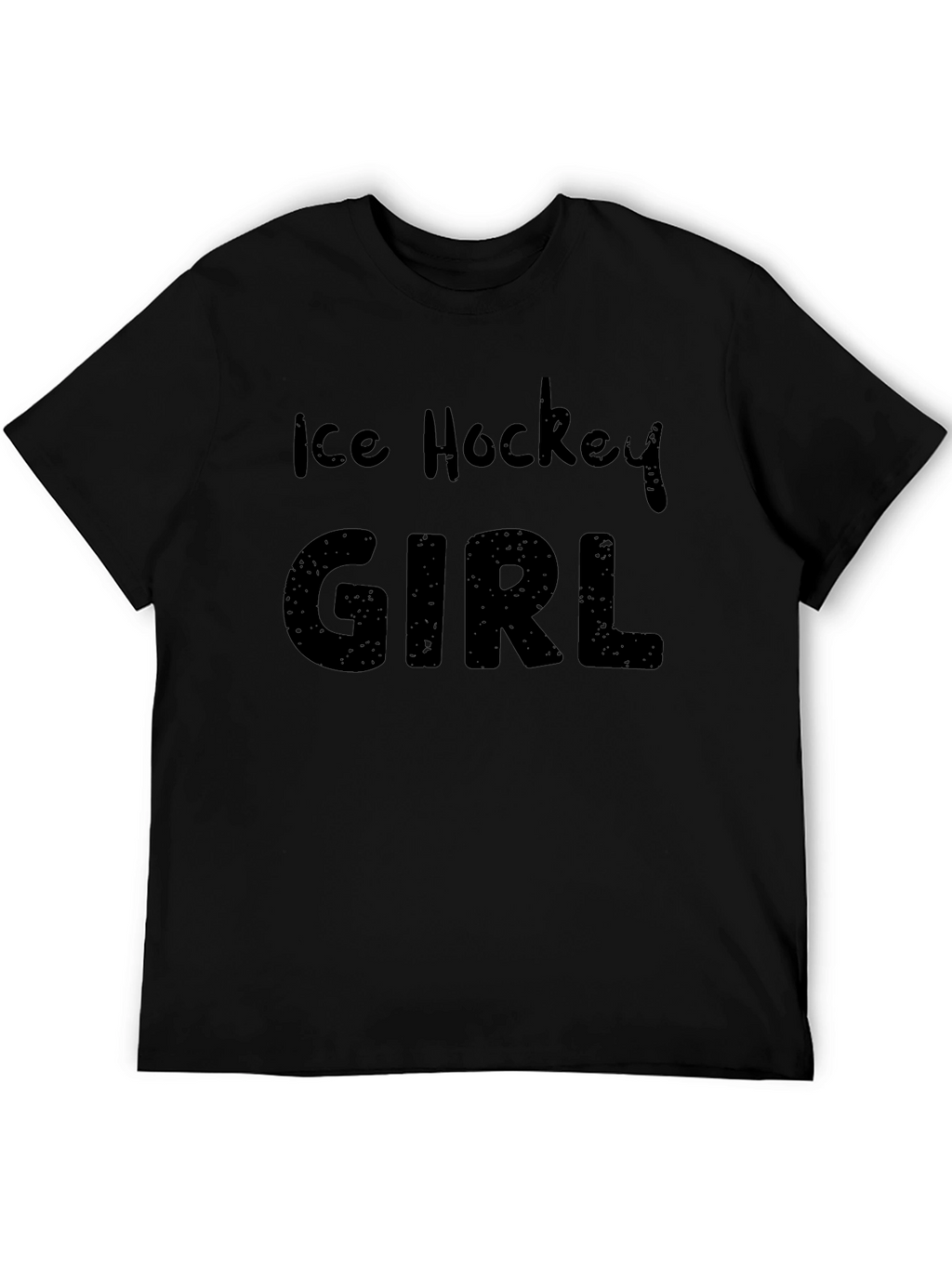 Ice Hockey Girl T-Shirt - Black Cotton Tee