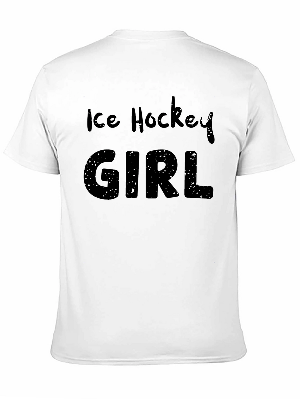 Ice Hockey Girl T-Shirt - Black Cotton Tee