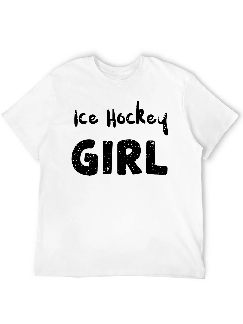Ice Hockey Girl T-Shirt - Black Cotton Tee