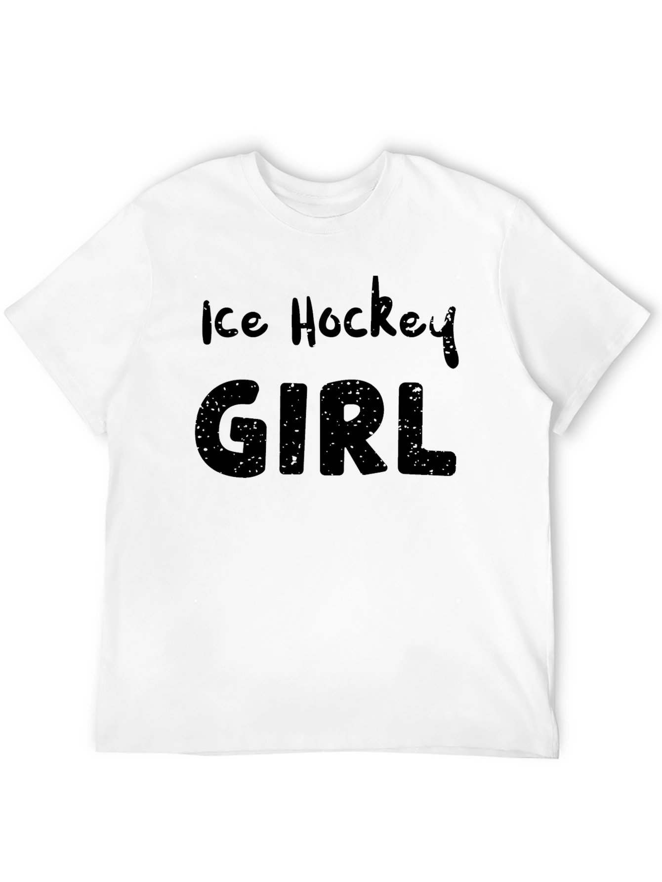 Ice Hockey Girl T-Shirt - Black Cotton Tee