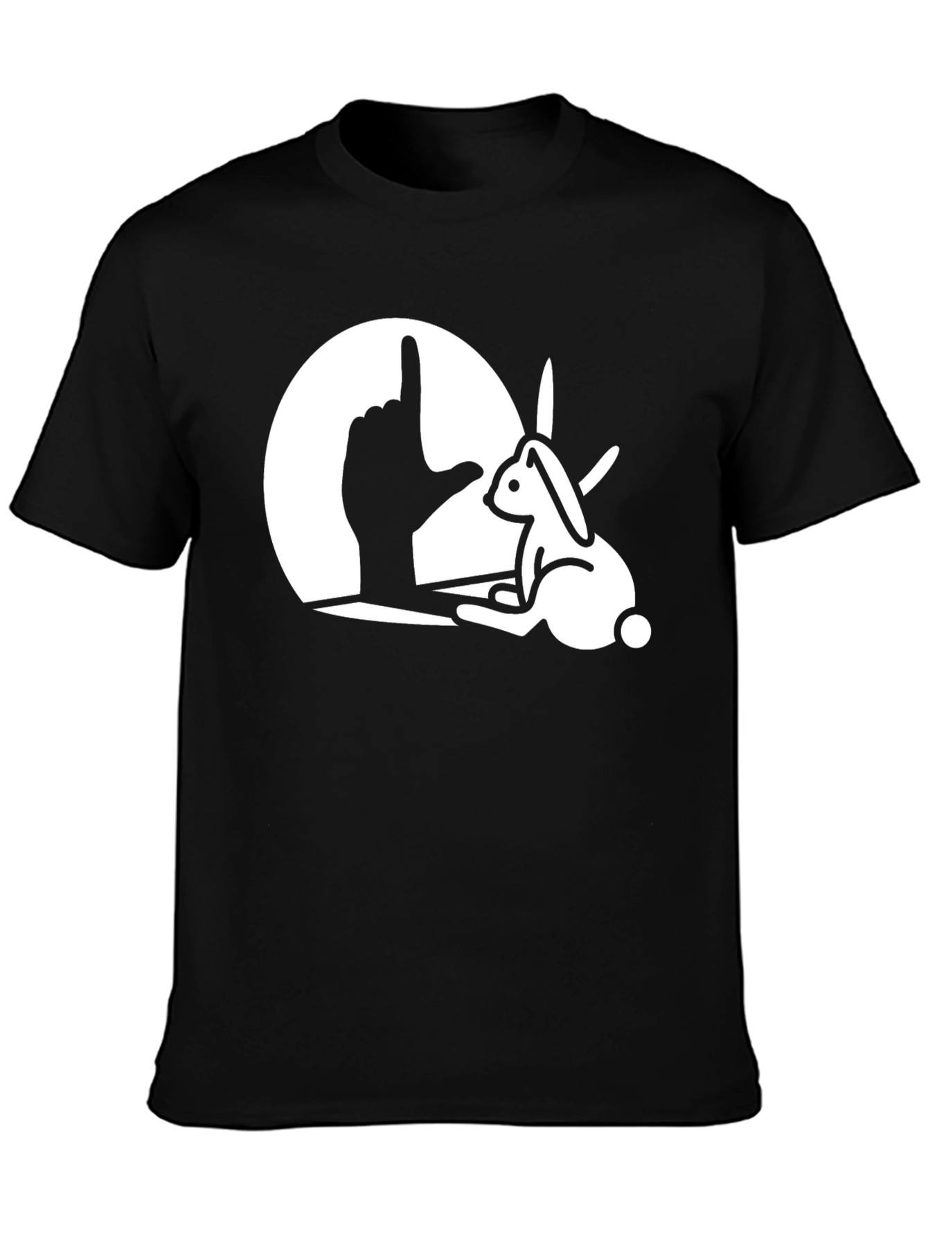 Rabbit Hand Shadow Graphic Tee - Unique Design