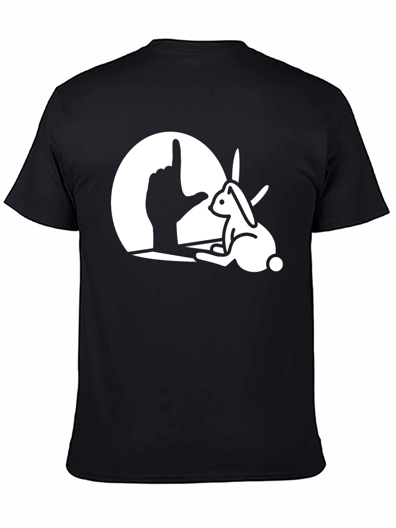 Rabbit Hand Shadow Graphic Tee - Unique Design