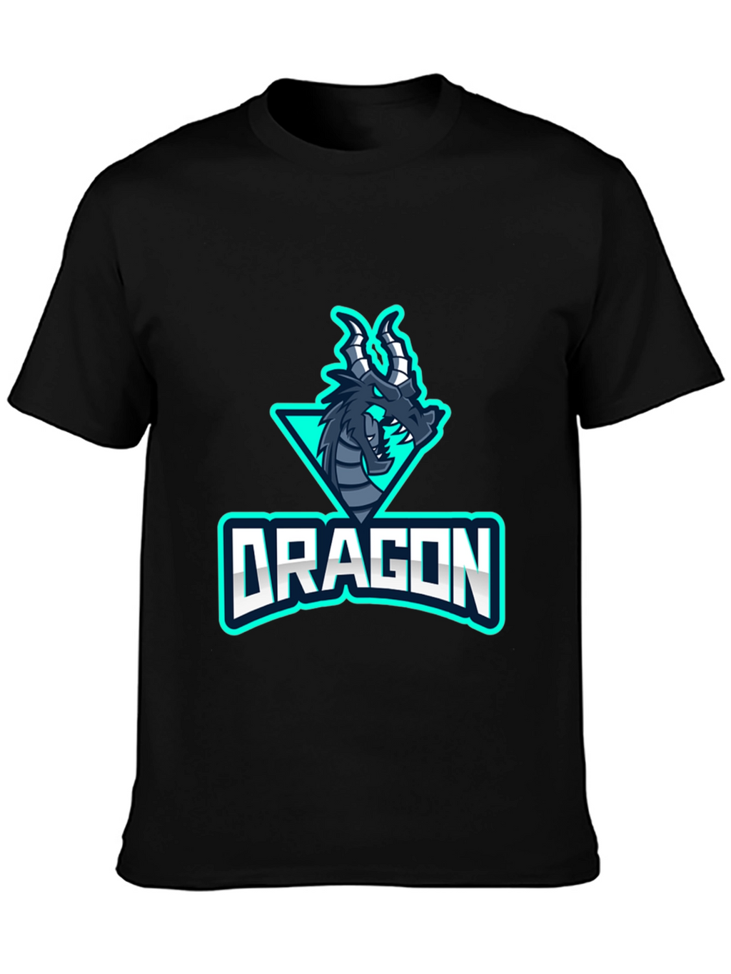 Dragon Graphic T-Shirt - Black Mens Crew Neck Tee