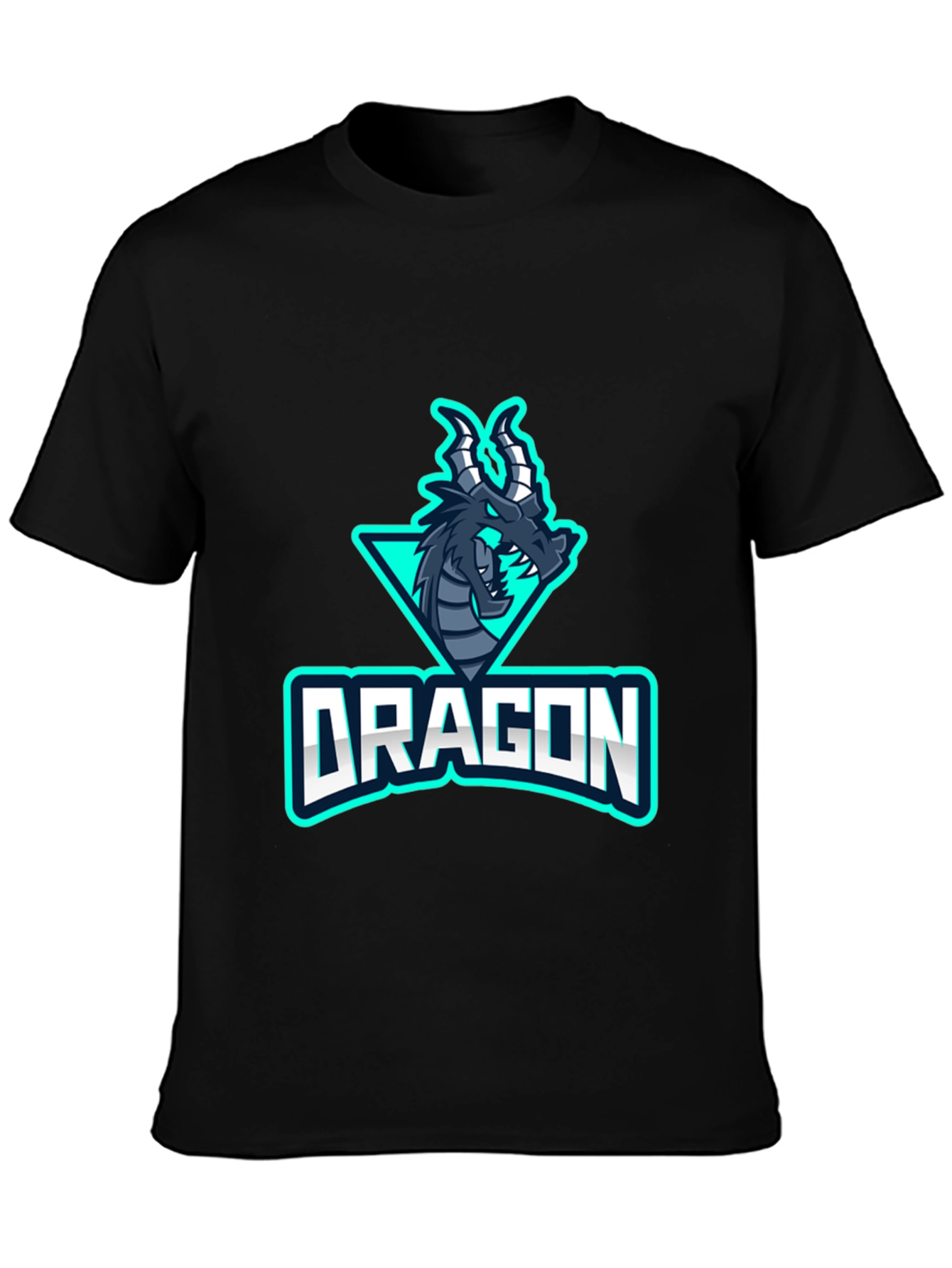 Dragon Graphic T-Shirt - Black Mens Crew Neck Tee