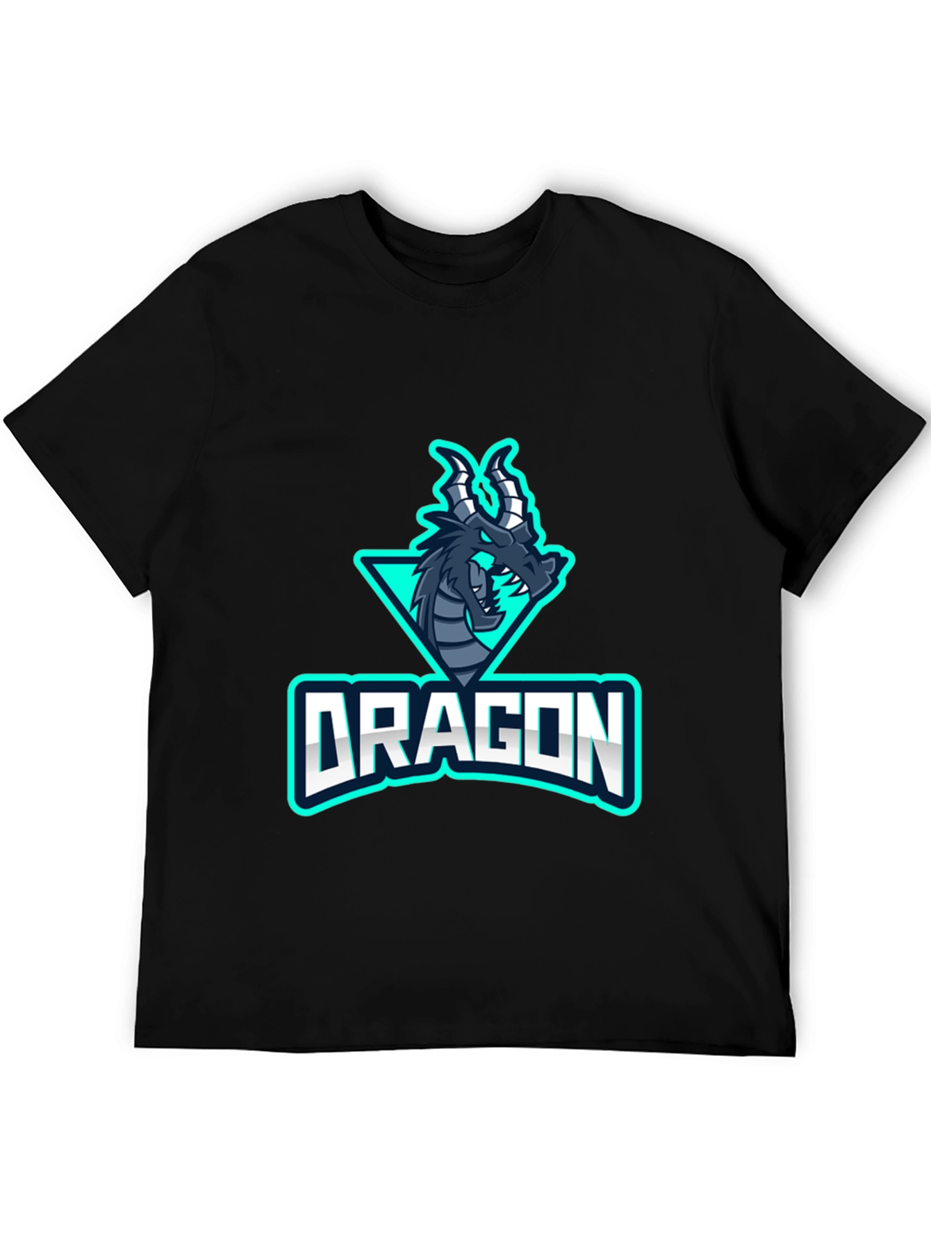 Dragon Graphic T-Shirt - Black Mens Crew Neck Tee