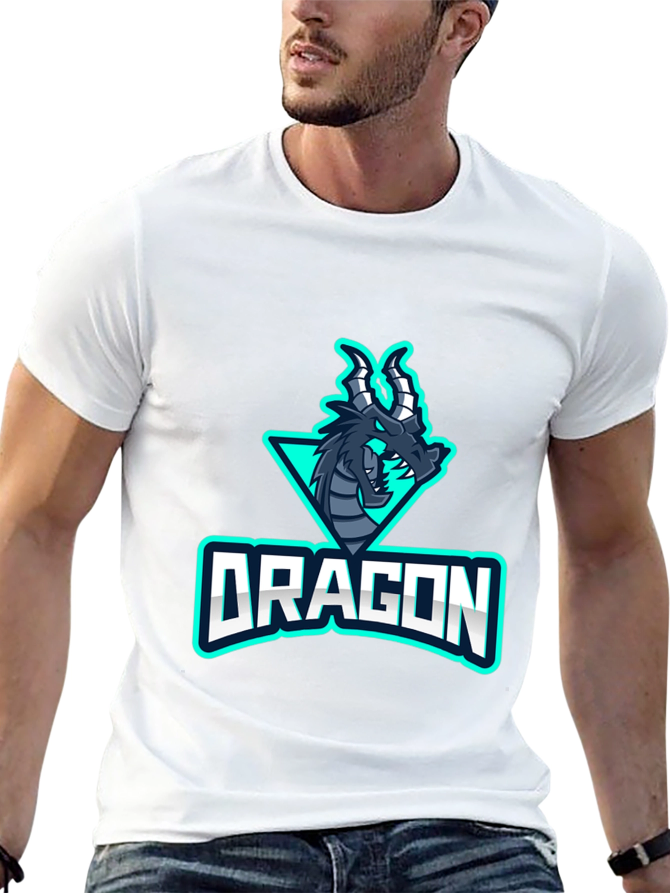 Dragon Graphic T-Shirt - Black Mens Crew Neck Tee