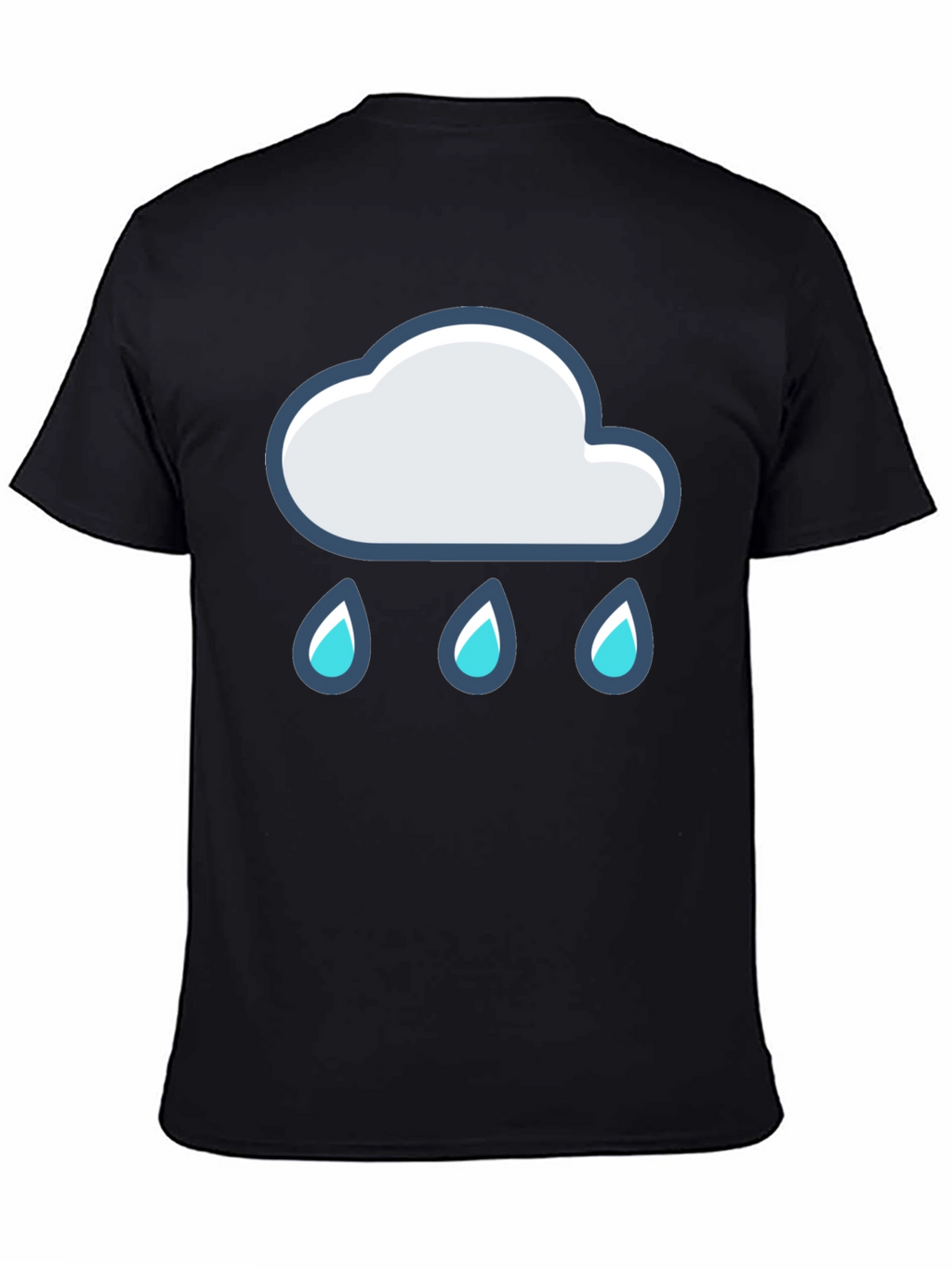 Cloud Rain T-Shirt - Black Cotton Tee