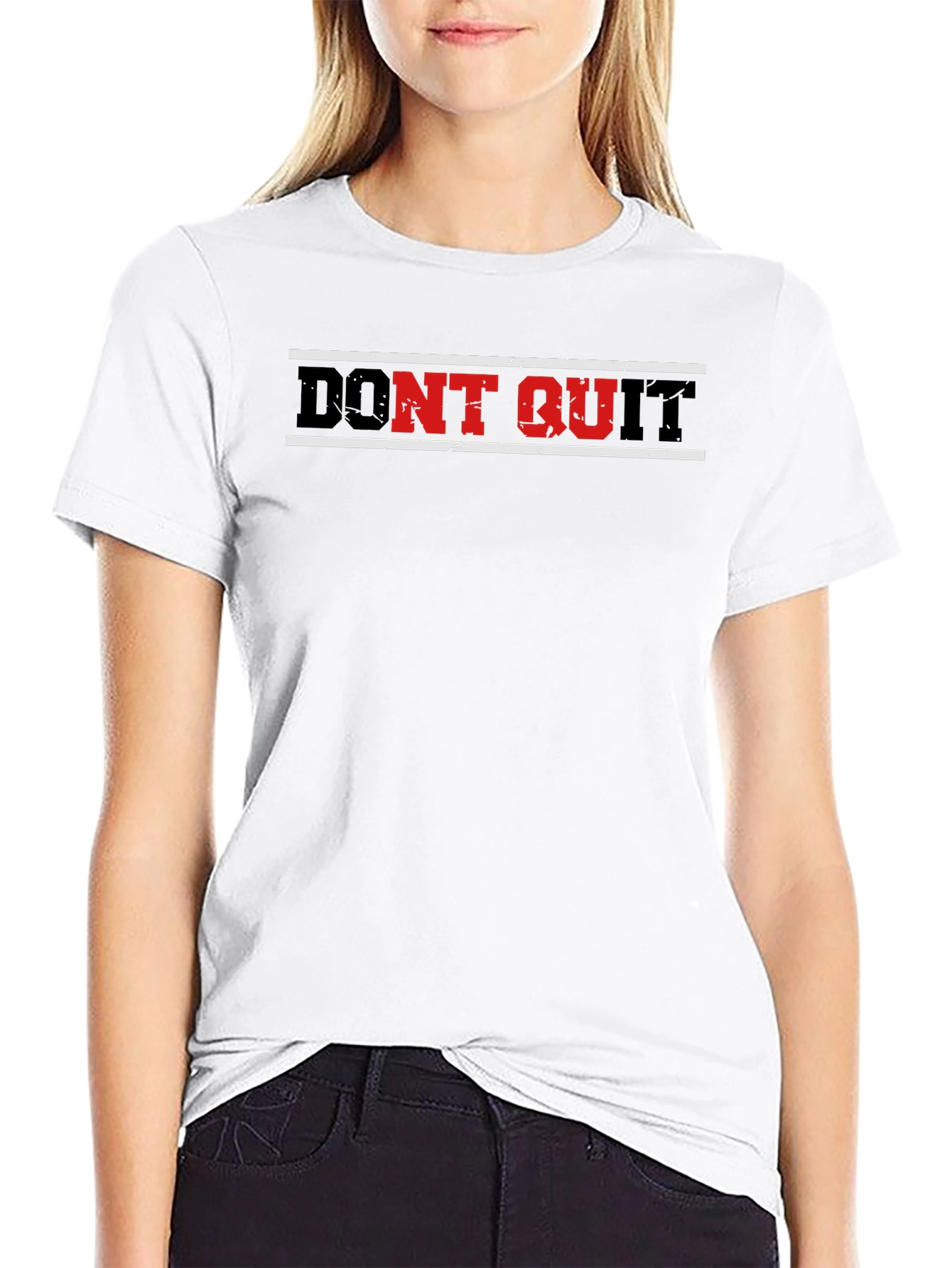 Dont Quit Graphic Print Mens Black T-Shirt