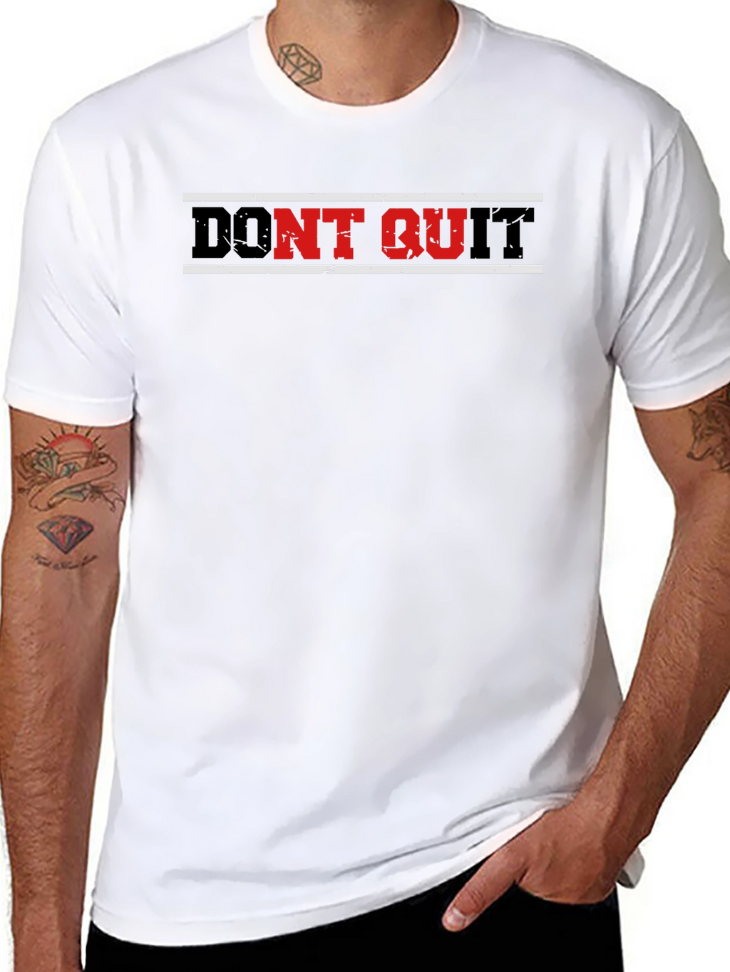 Dont Quit Graphic Print Mens Black T-Shirt