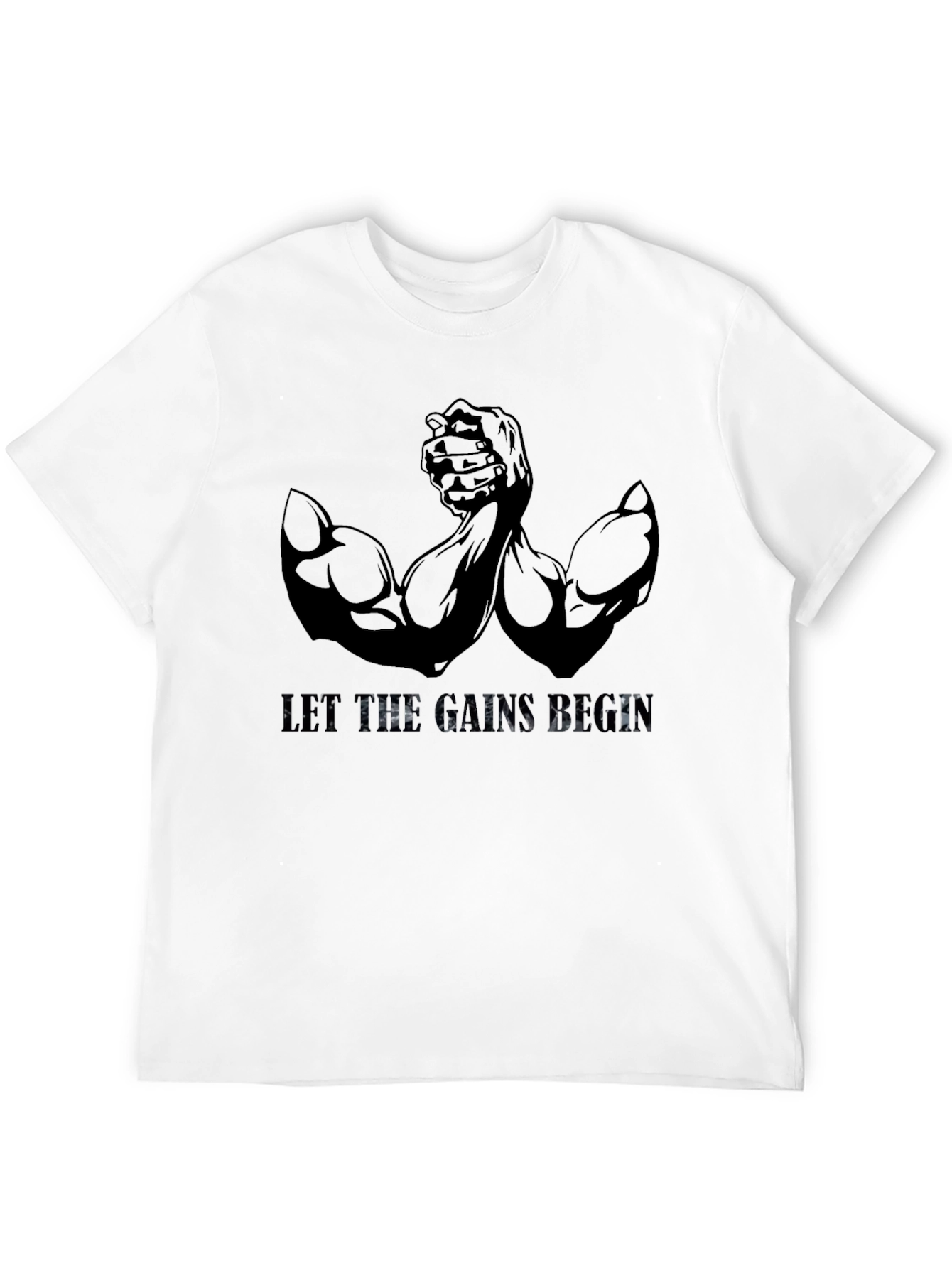 Let The Gains Begin Black T-Shirt Muscle Tee