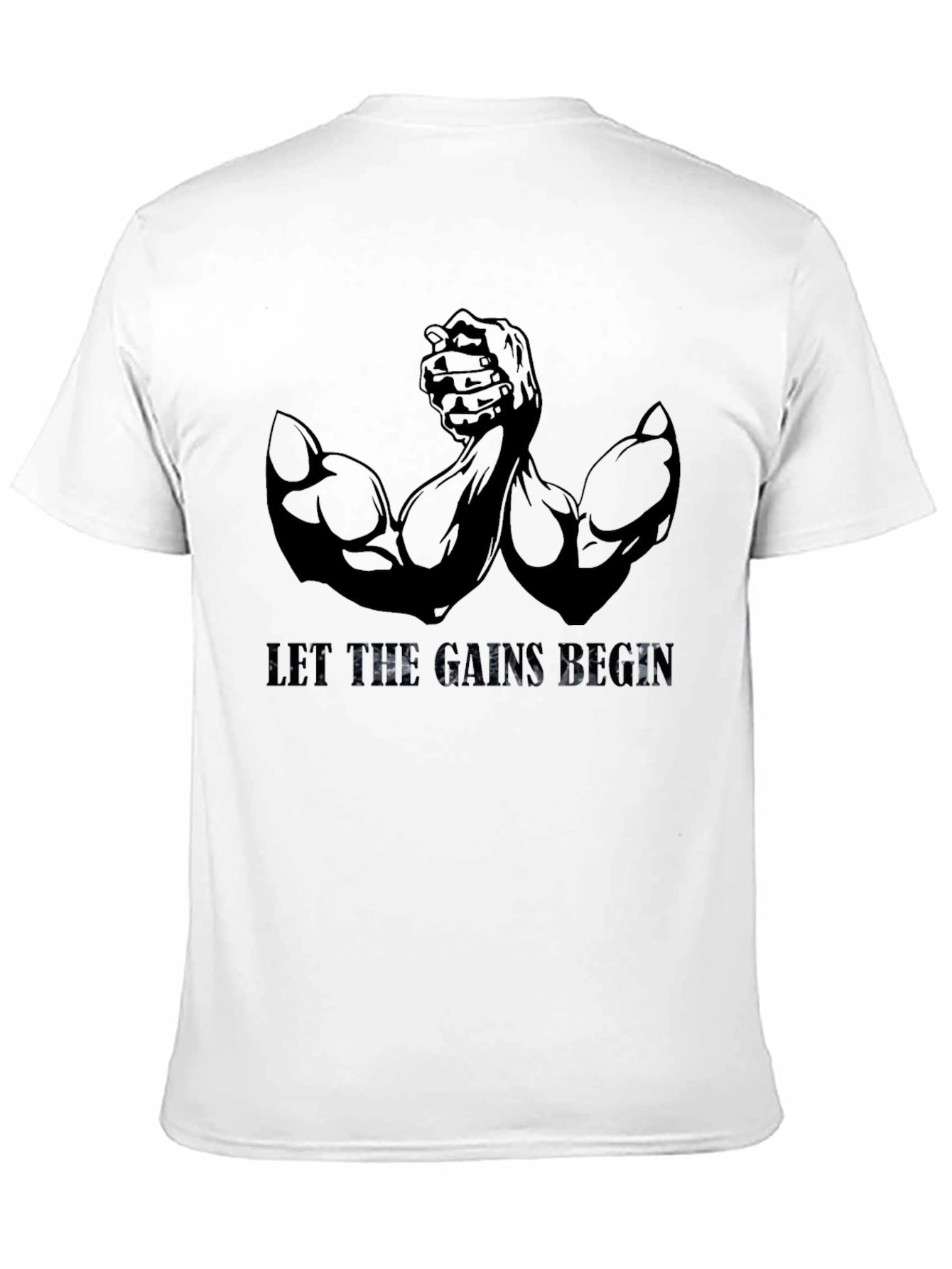 Let The Gains Begin Black T-Shirt Muscle Tee