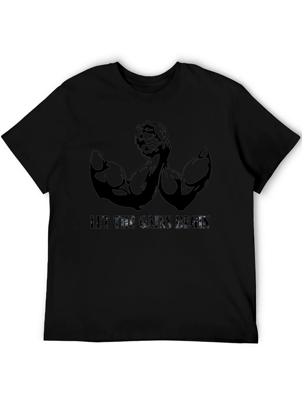 Let The Gains Begin Black T-Shirt Muscle Tee