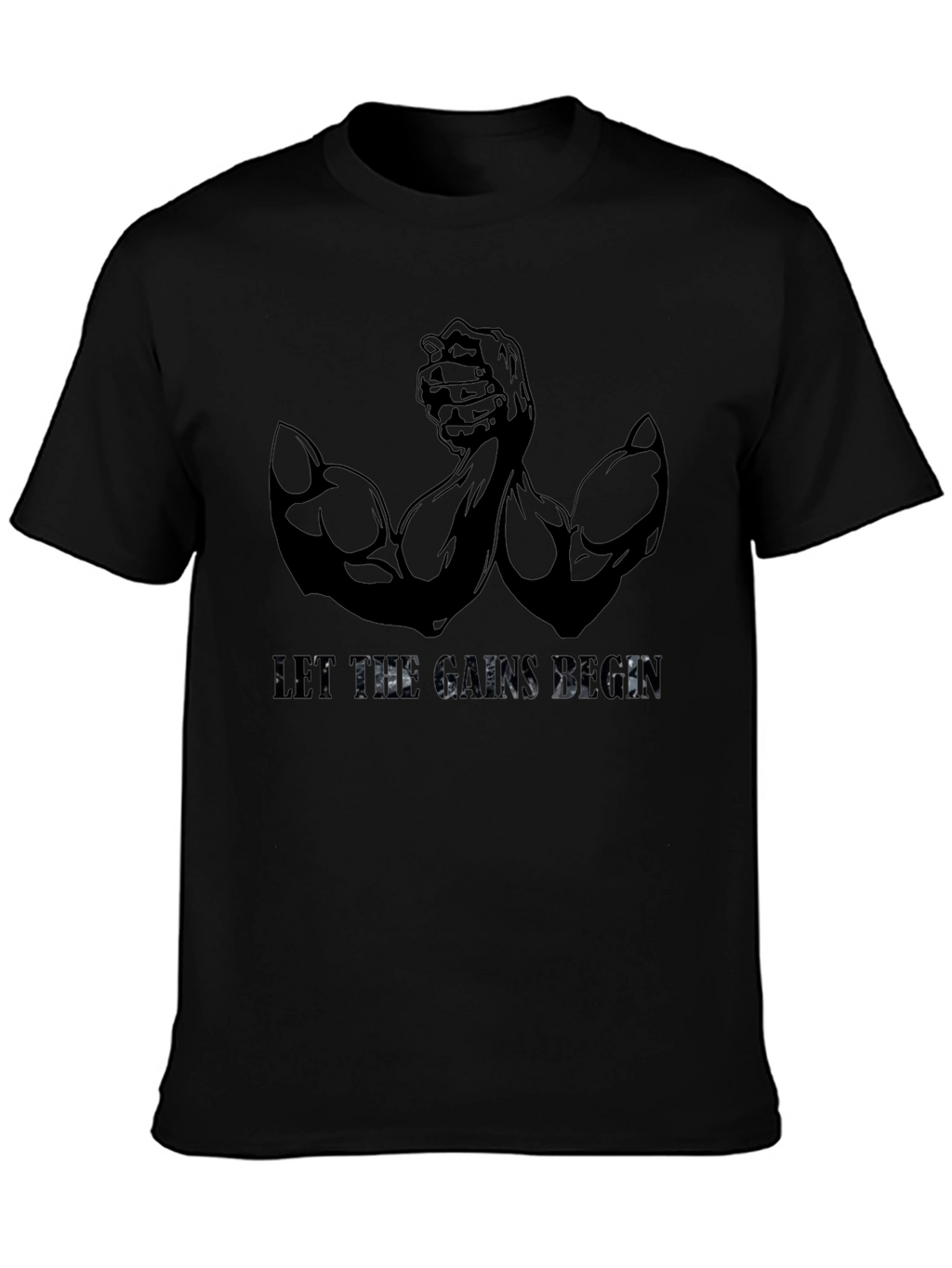 Let The Gains Begin Black T-Shirt Muscle Tee