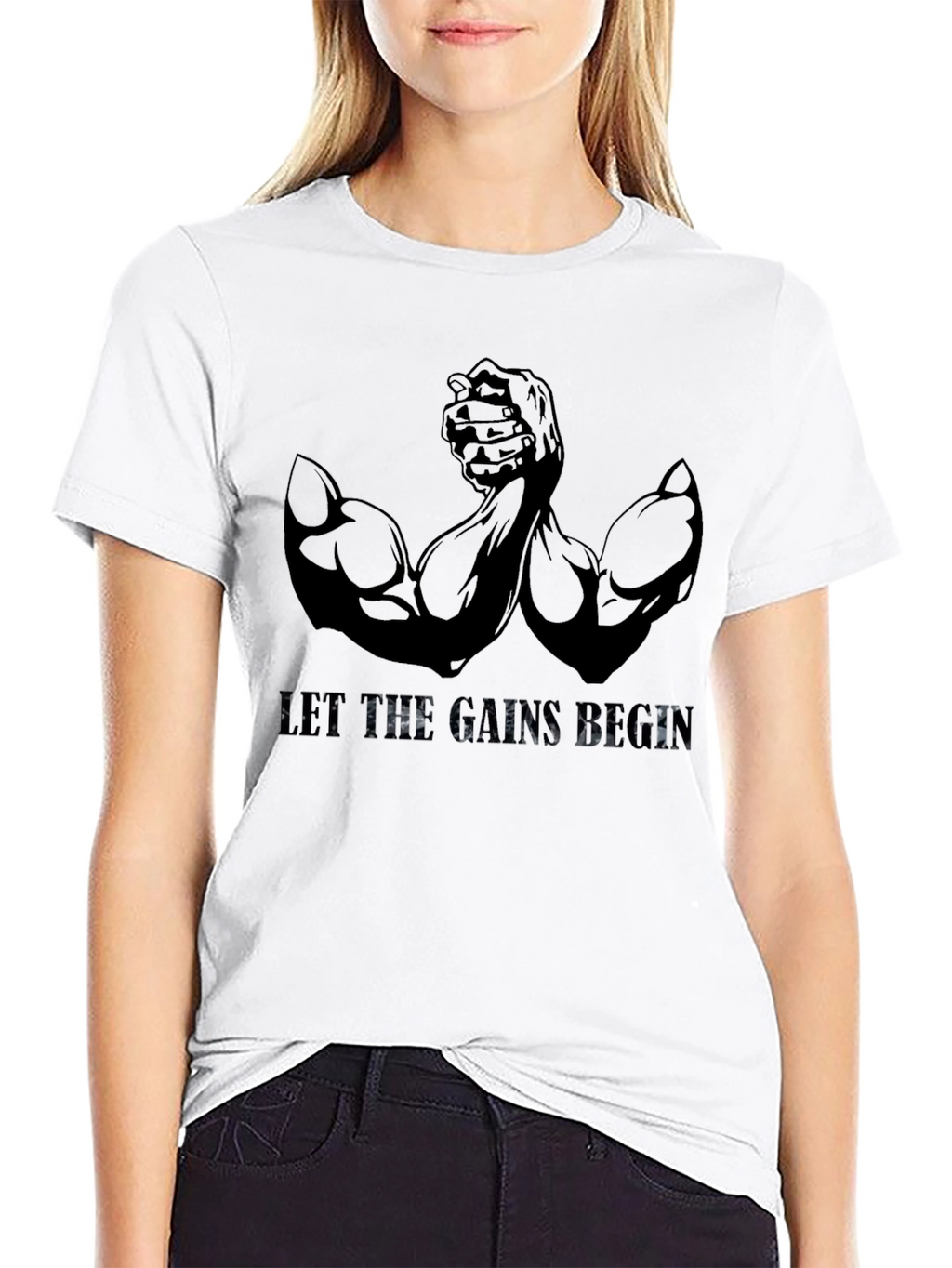 Let The Gains Begin Black T-Shirt Muscle Tee