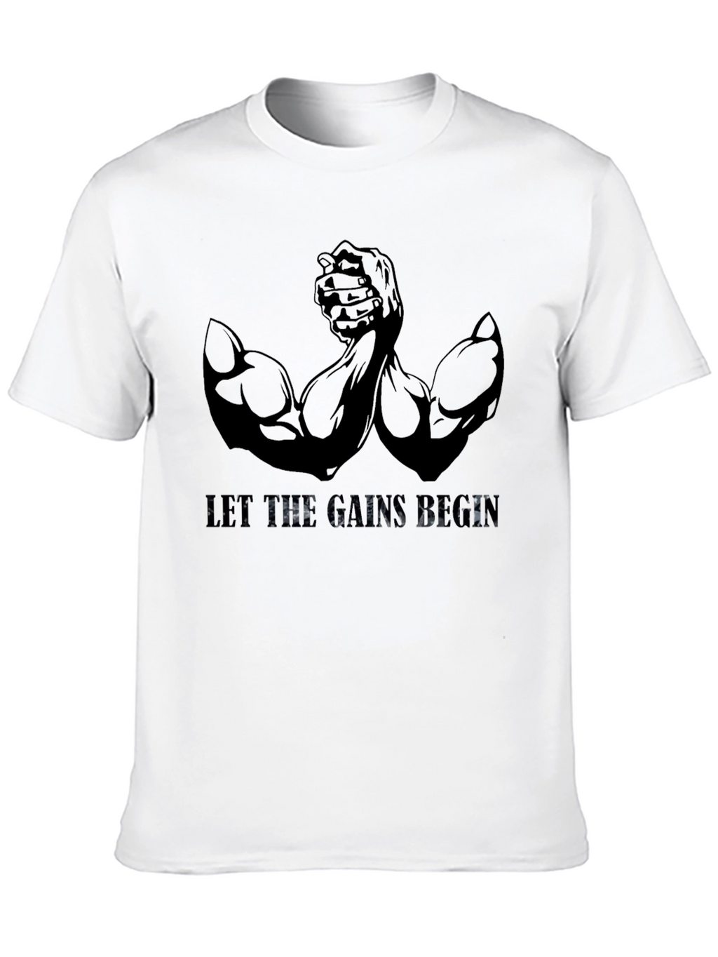 Let The Gains Begin Black T-Shirt Muscle Tee
