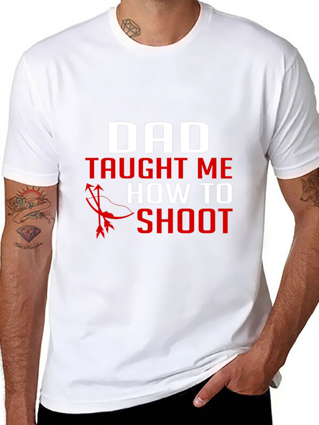 Dad Taught Me to Shoot Black Graphic Tee