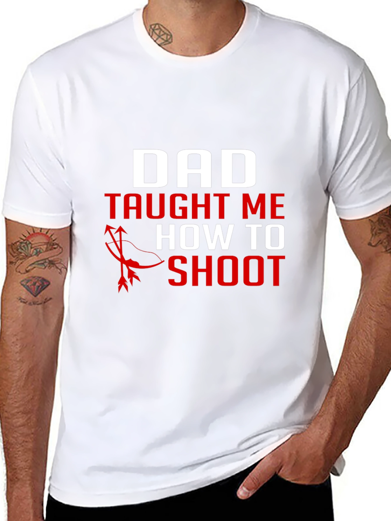 Dad Taught Me to Shoot Black Graphic Tee