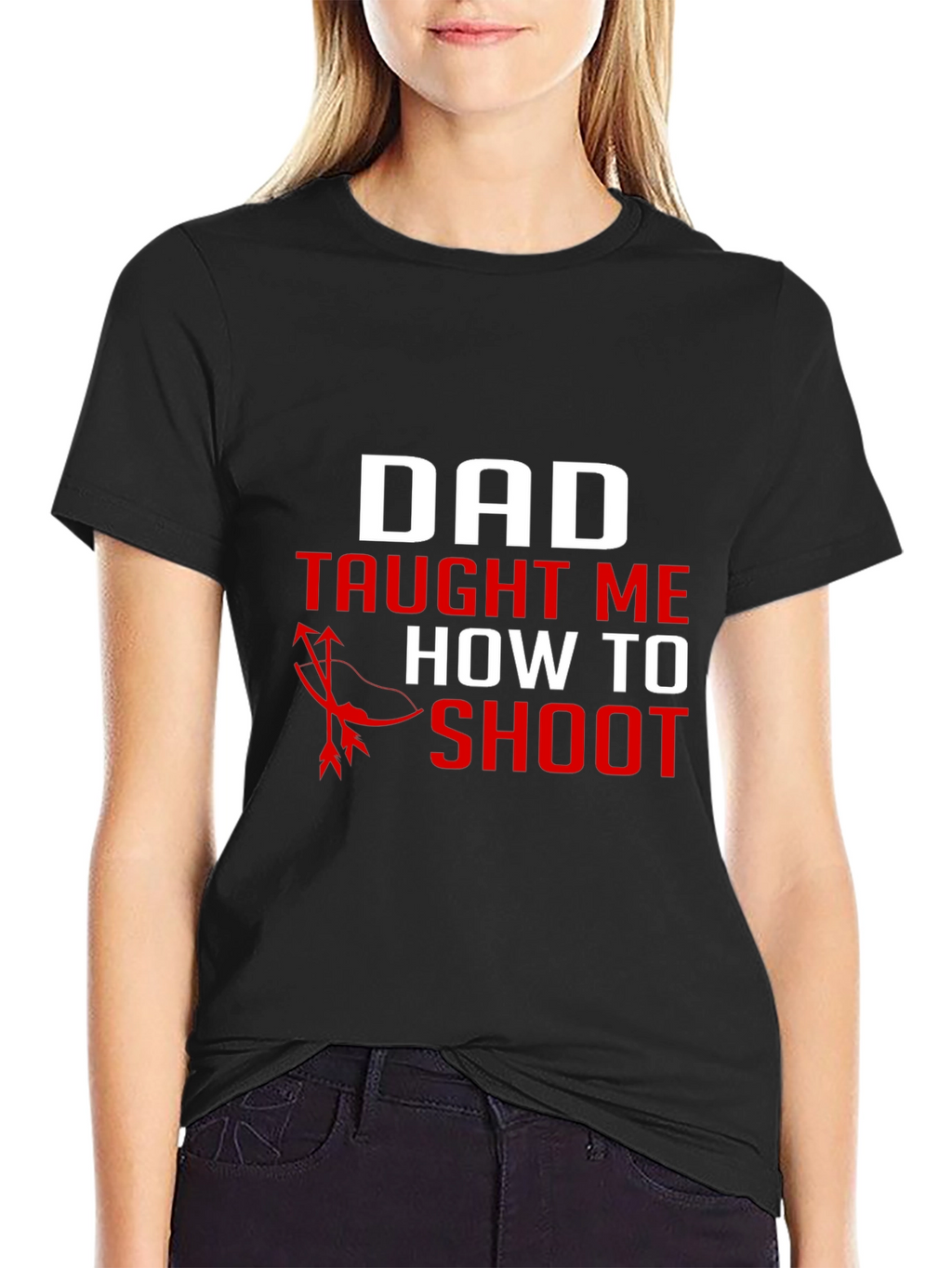 Dad Taught Me to Shoot Black Graphic Tee