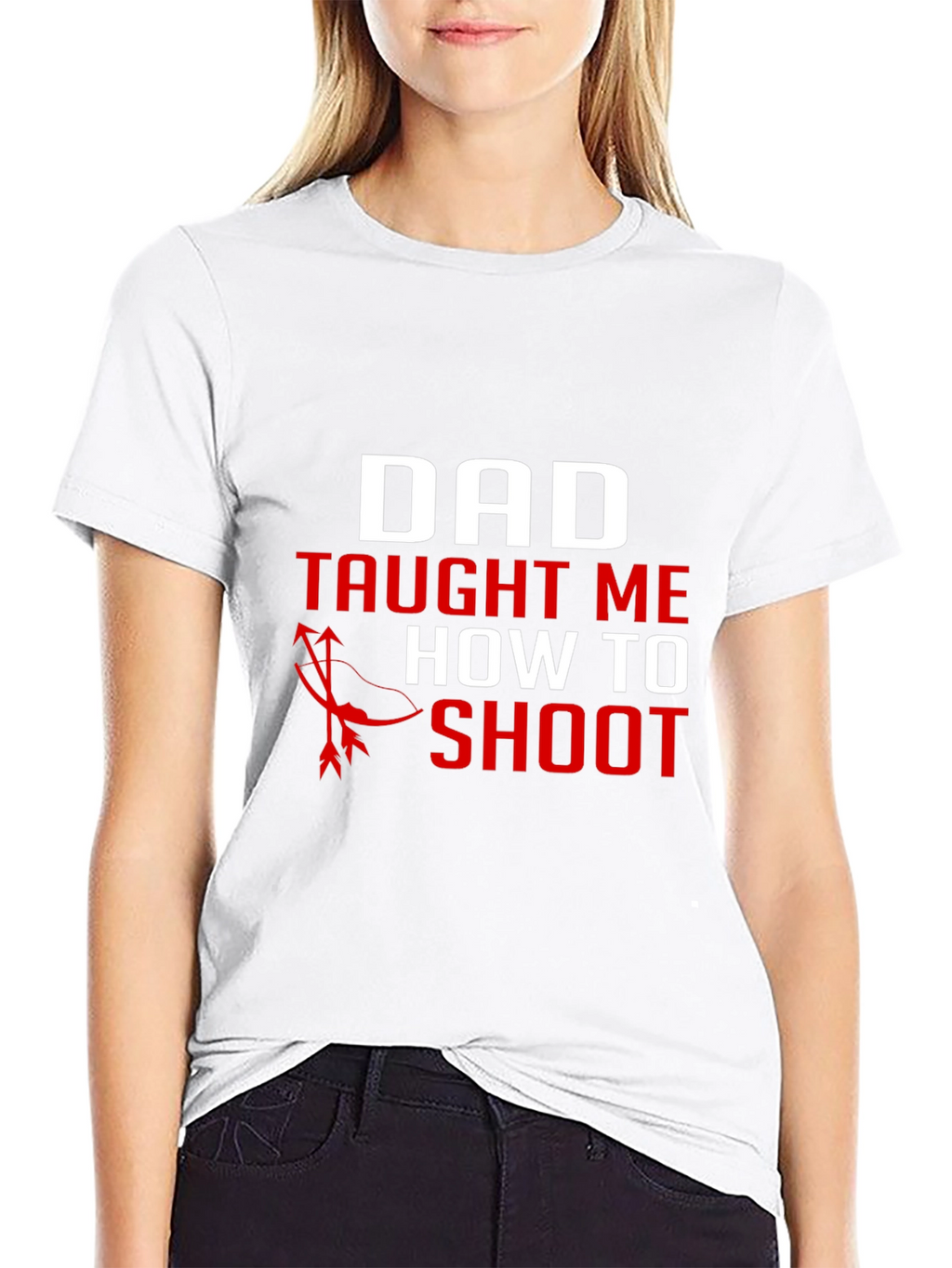 Dad Taught Me to Shoot Black Graphic Tee