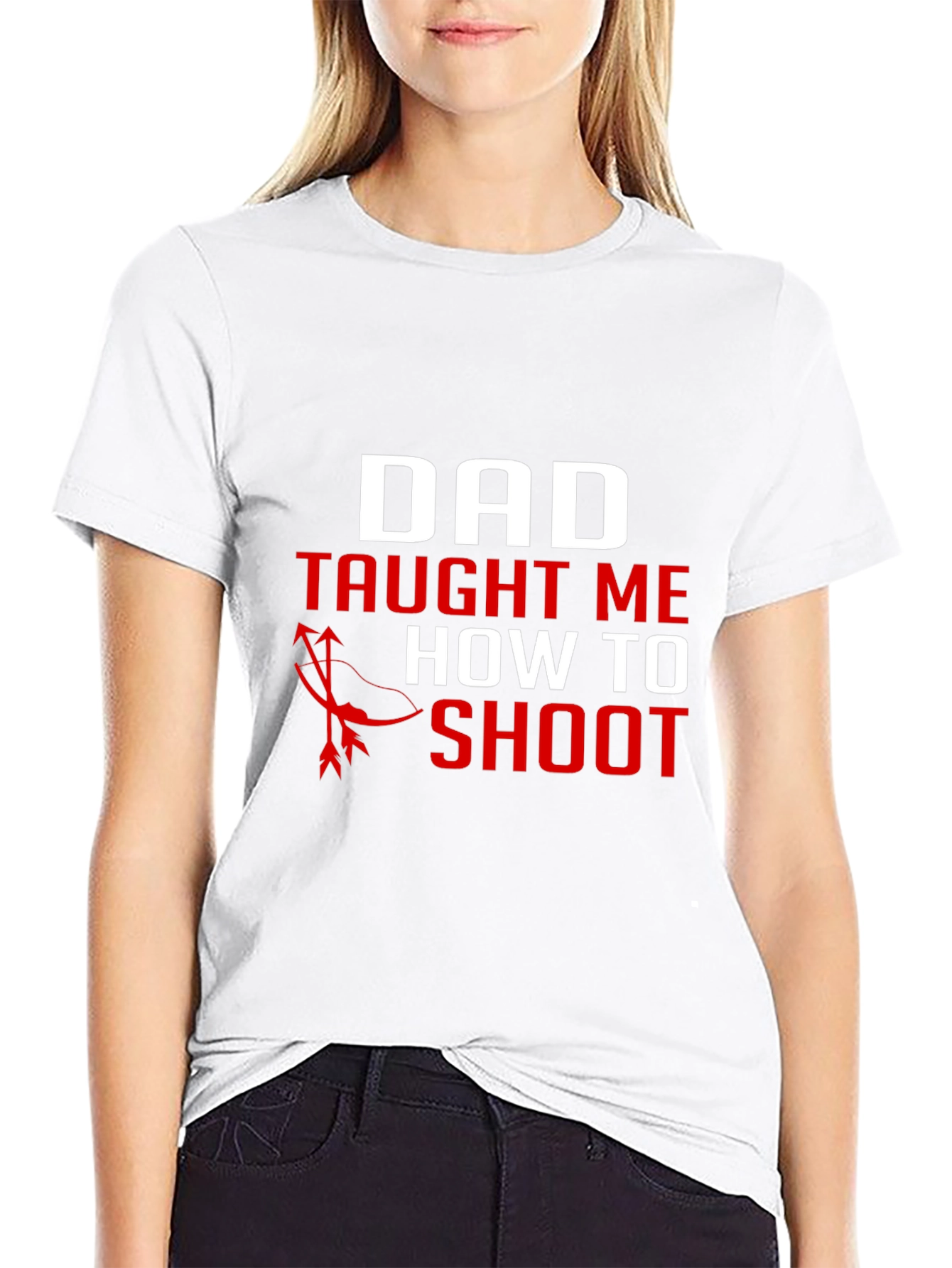 Dad Taught Me to Shoot Black Graphic Tee