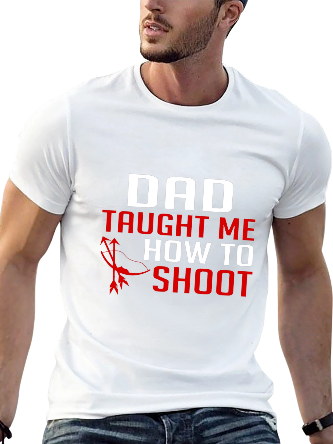 Dad Taught Me to Shoot Black Graphic Tee