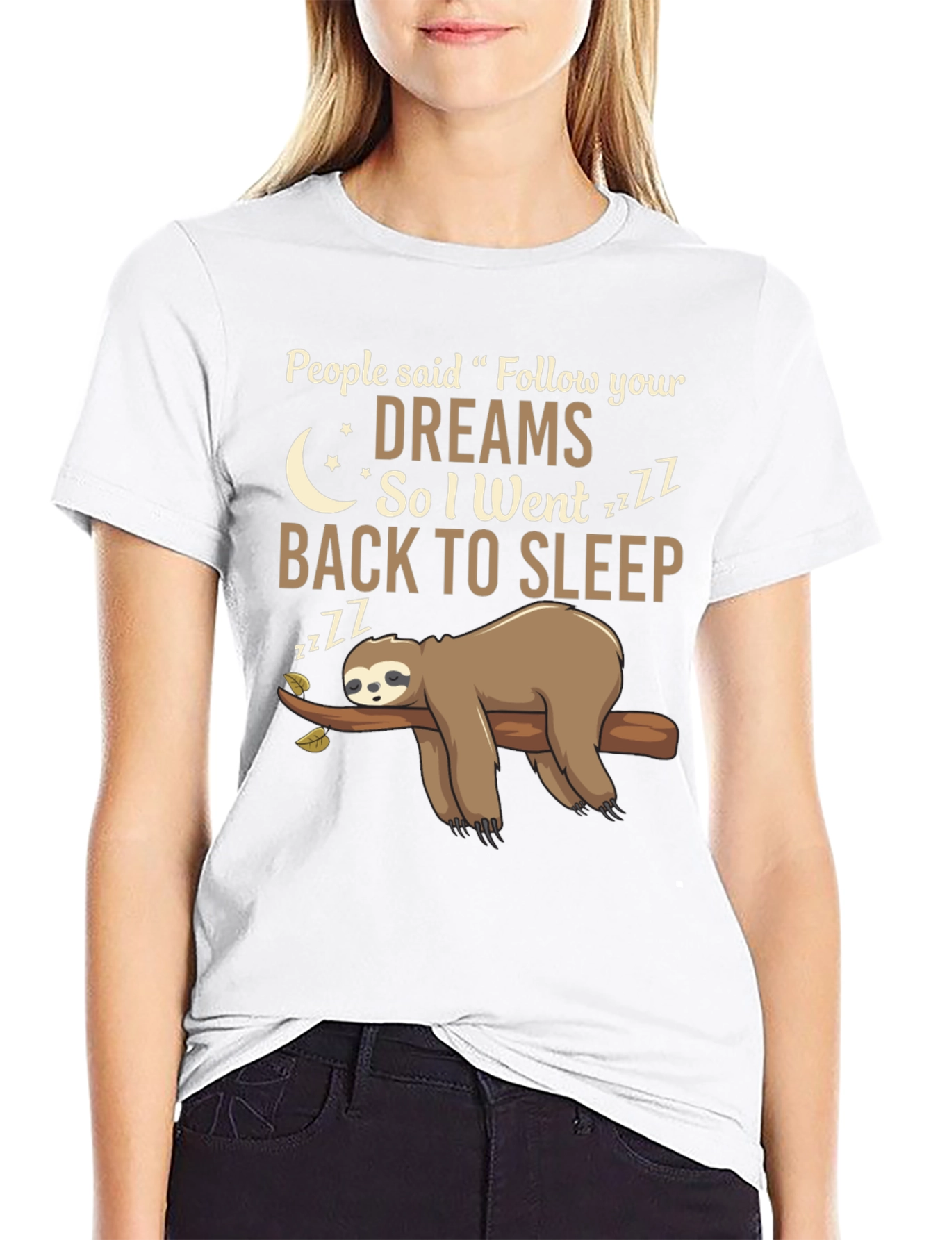 Funny Sloth Follow Your Dreams Graphic Tee