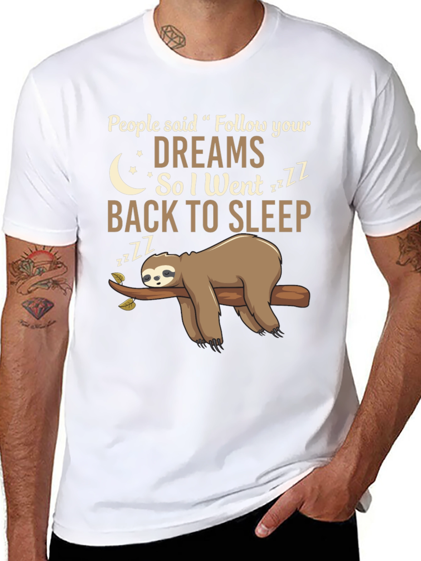 Funny Sloth Follow Your Dreams Graphic Tee