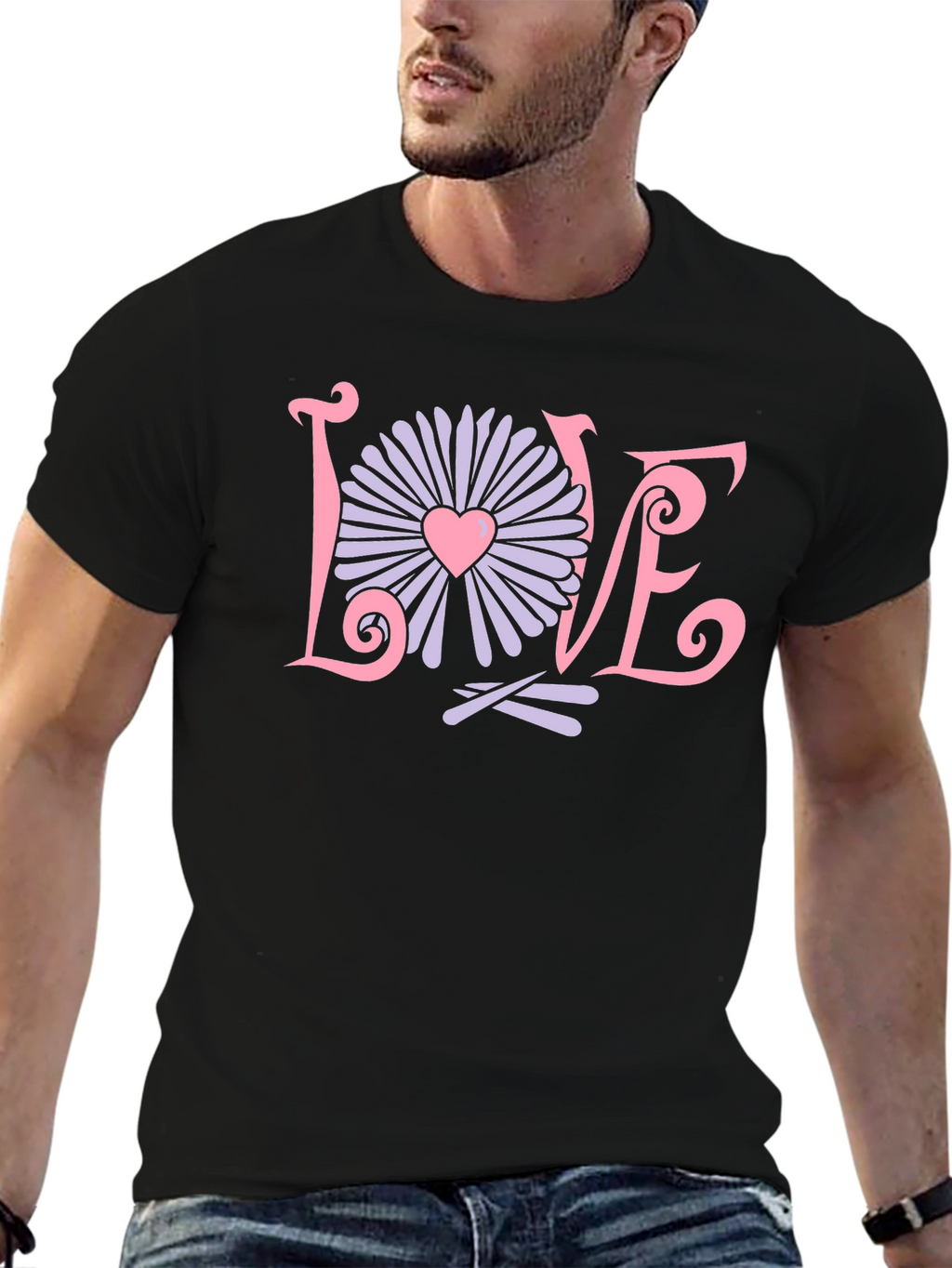 Love Flower Graphic T-Shirt - Trendy Design