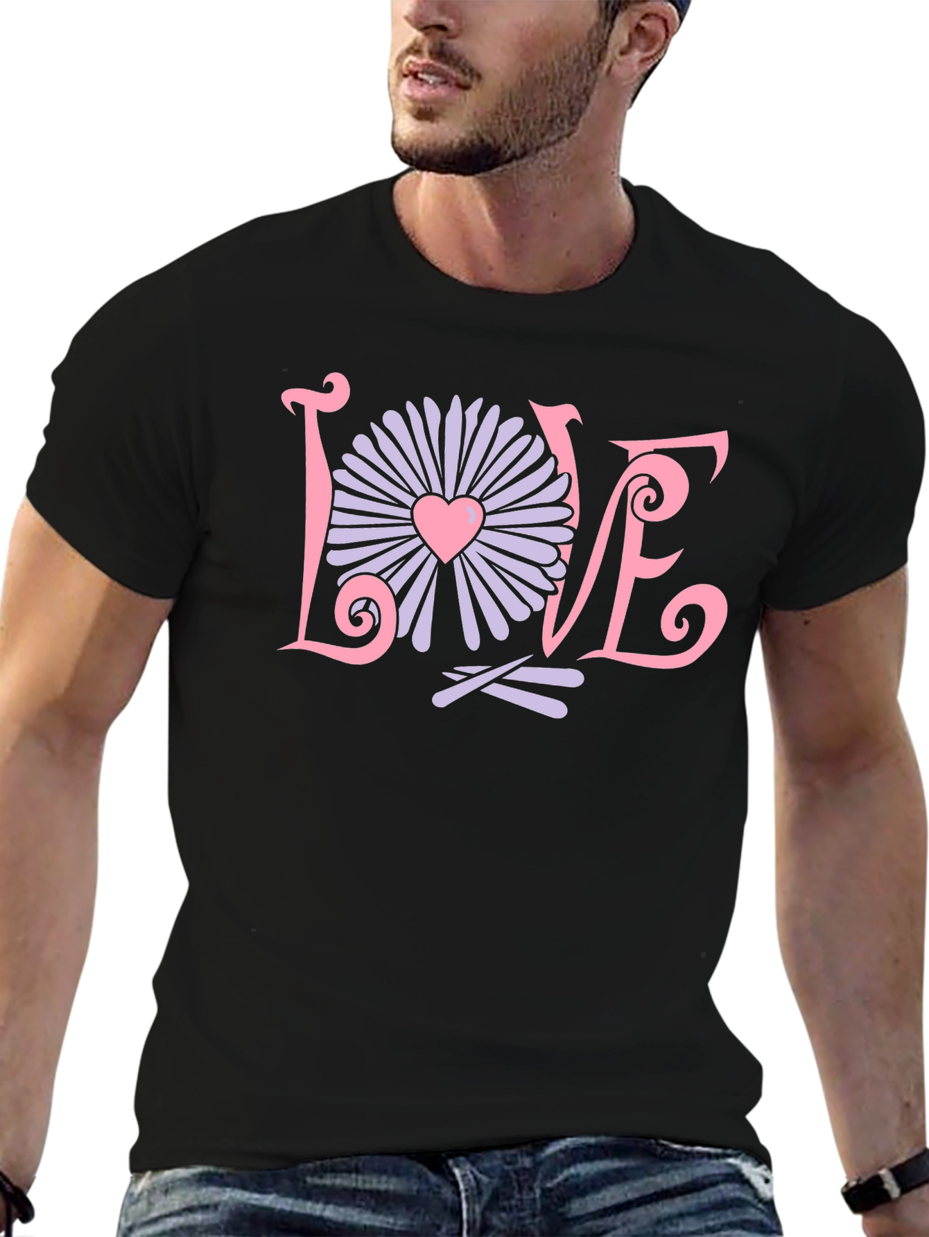 Love Flower Graphic T-Shirt - Trendy Design