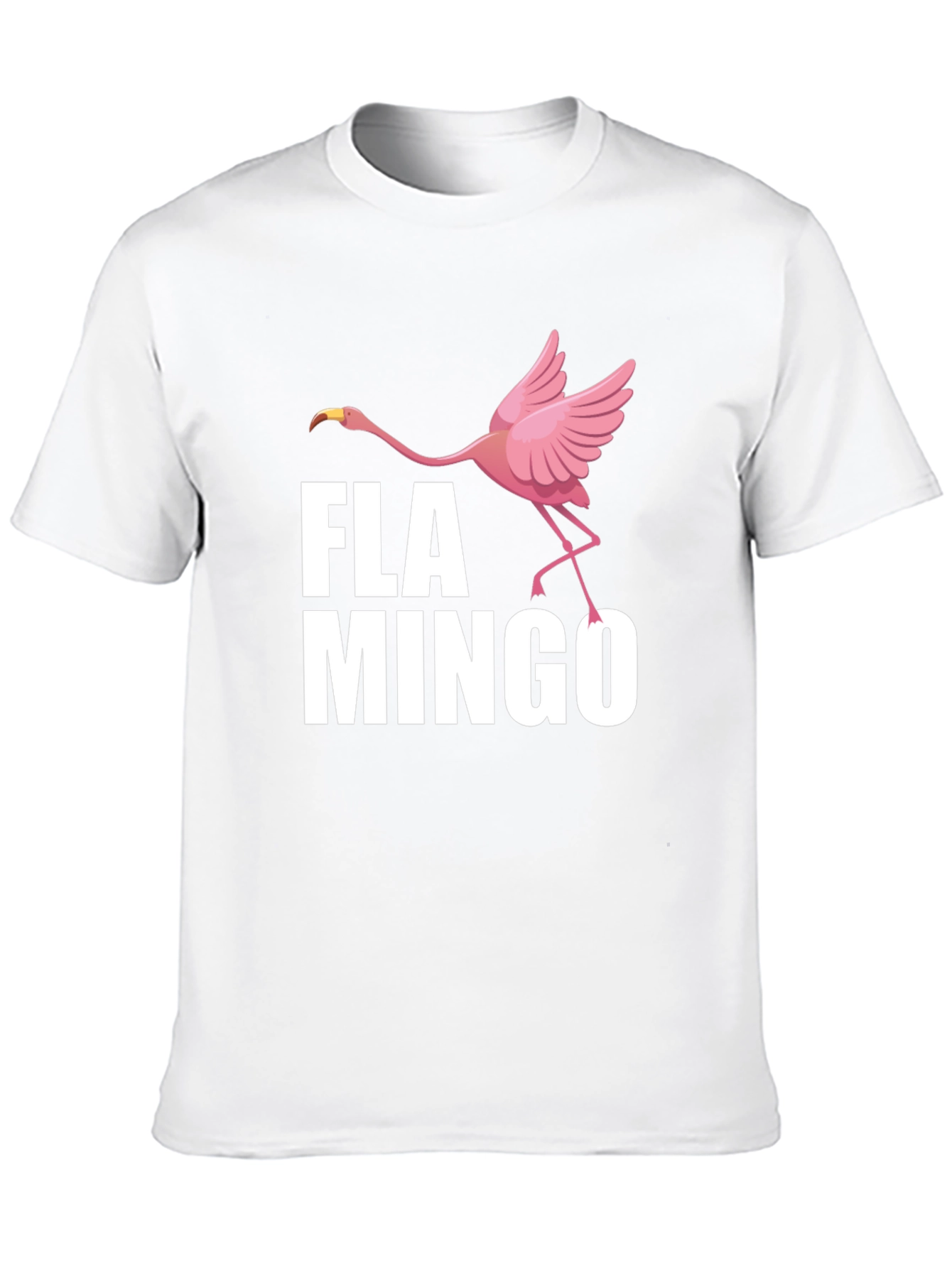 Fun Flamingo Graphic Print Crew Neck T-Shirt