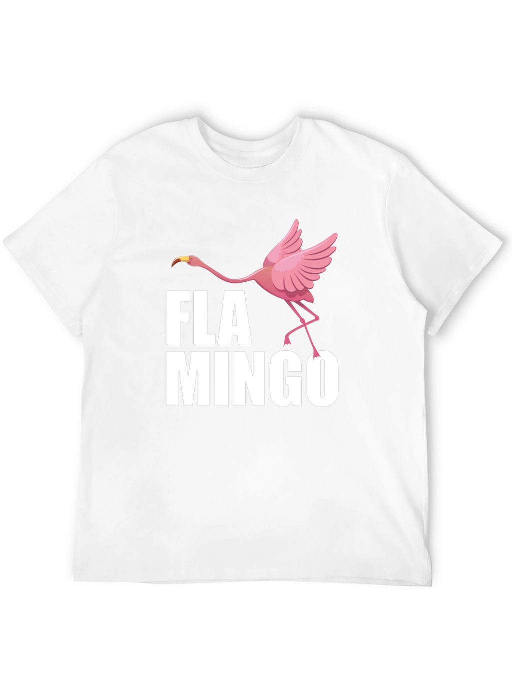 Fun Flamingo Graphic Print Crew Neck T-Shirt