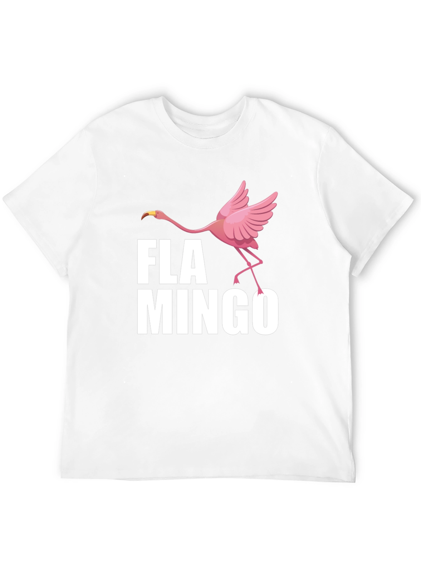Fun Flamingo Graphic Print Crew Neck T-Shirt