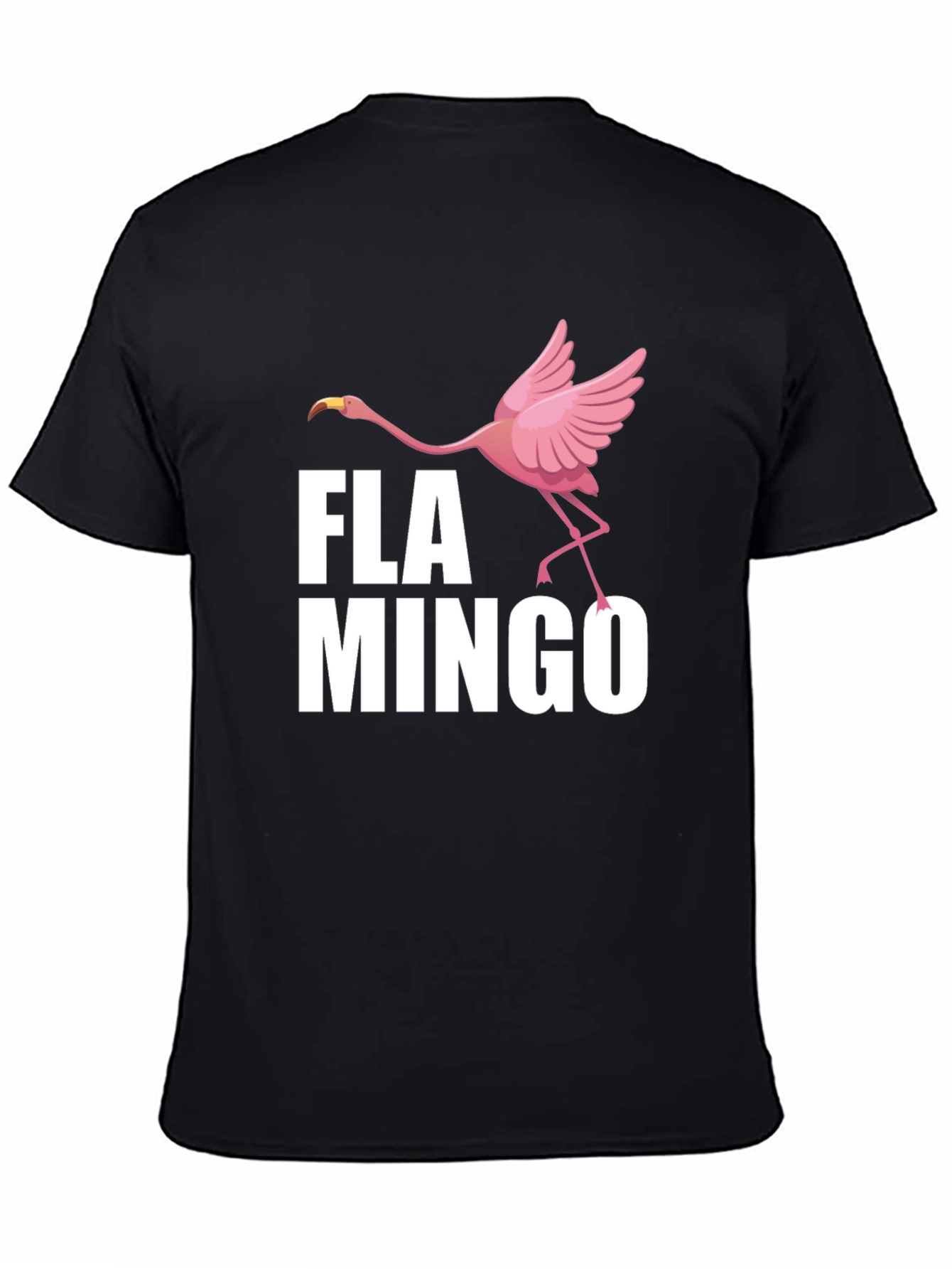 Fun Flamingo Graphic Print Crew Neck T-Shirt