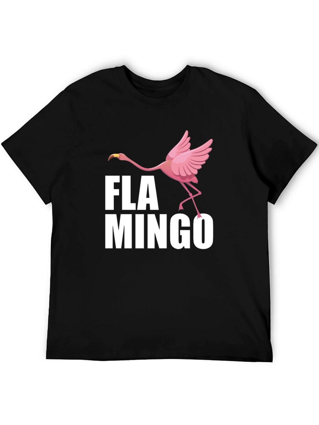 Fun Flamingo Graphic Print Crew Neck T-Shirt