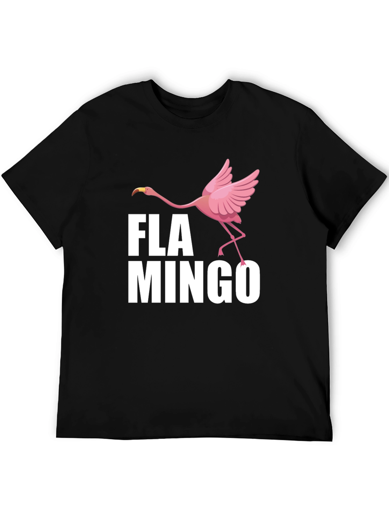 Fun Flamingo Graphic Print Crew Neck T-Shirt