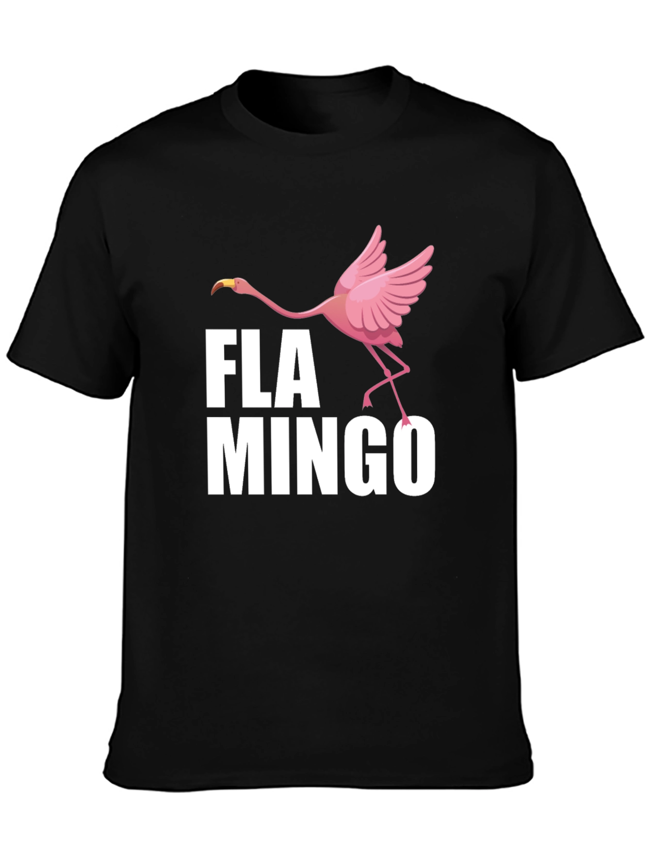 Fun Flamingo Graphic Print Crew Neck T-Shirt