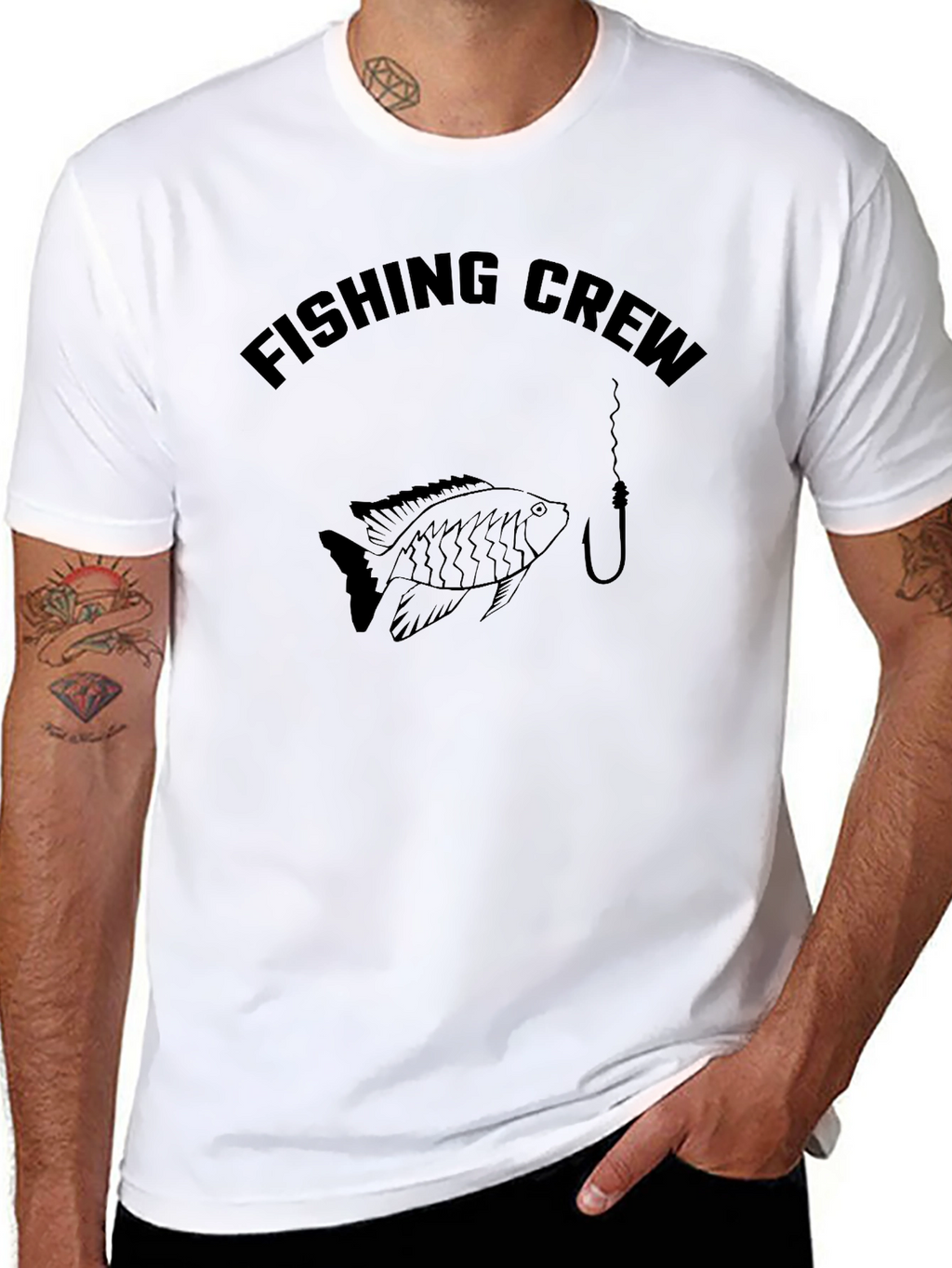 Fishing Crew Black Graphic T-Shirt