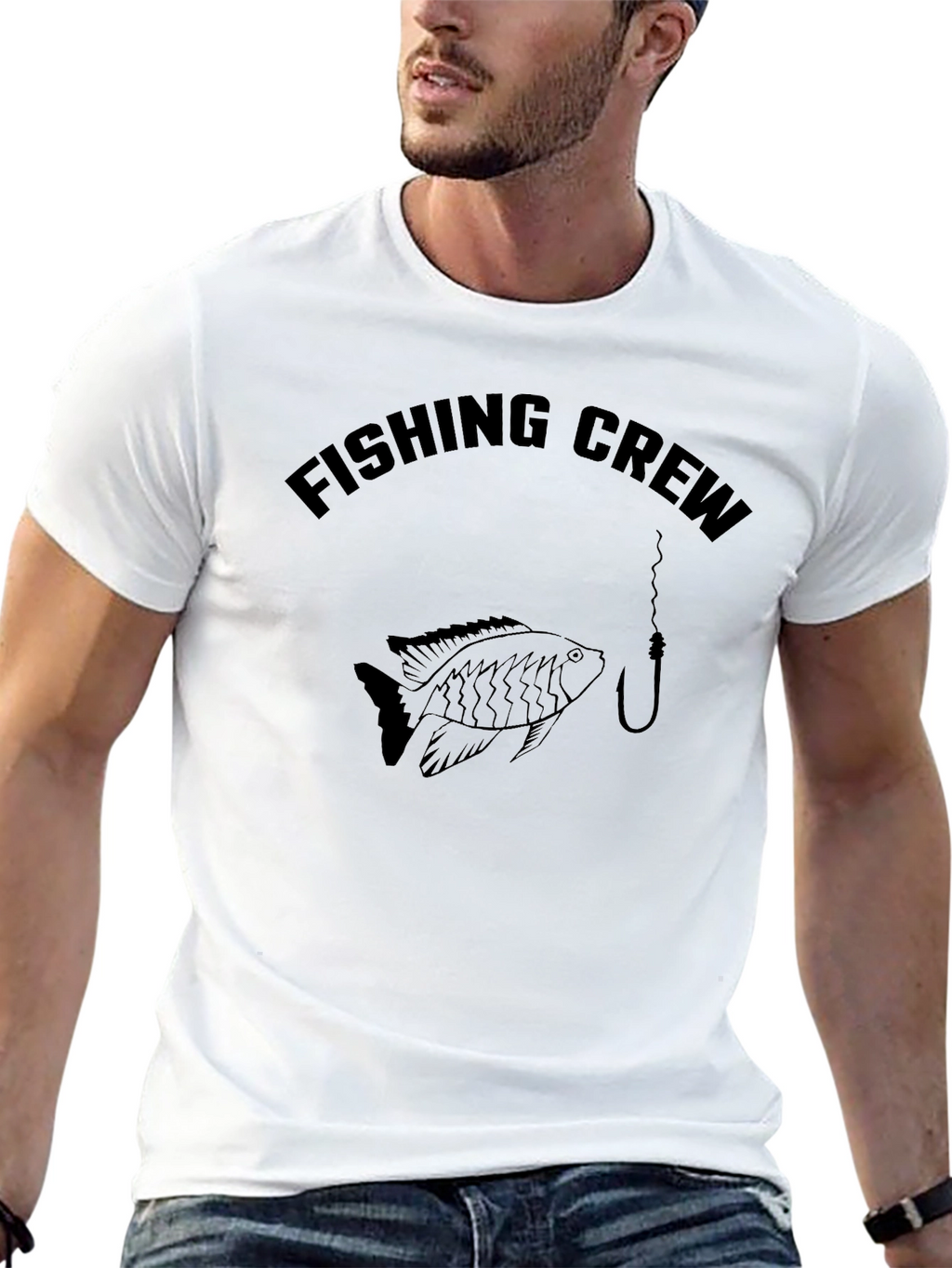 Fishing Crew Black Graphic T-Shirt