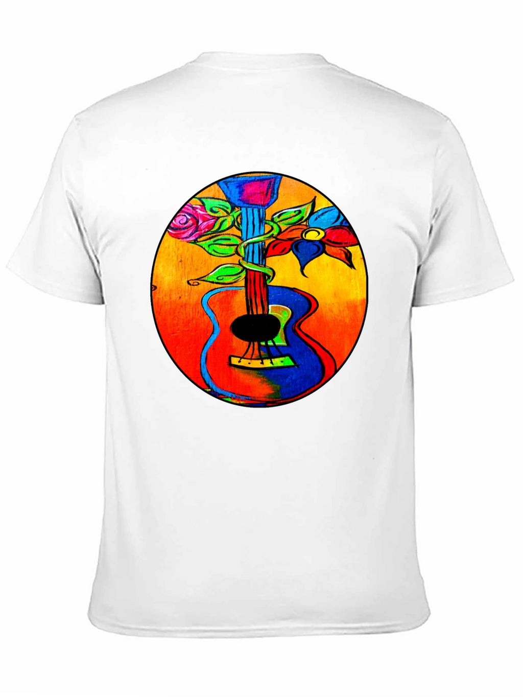Floral Guitar Graphic Tee - Music Lover T-Shirt