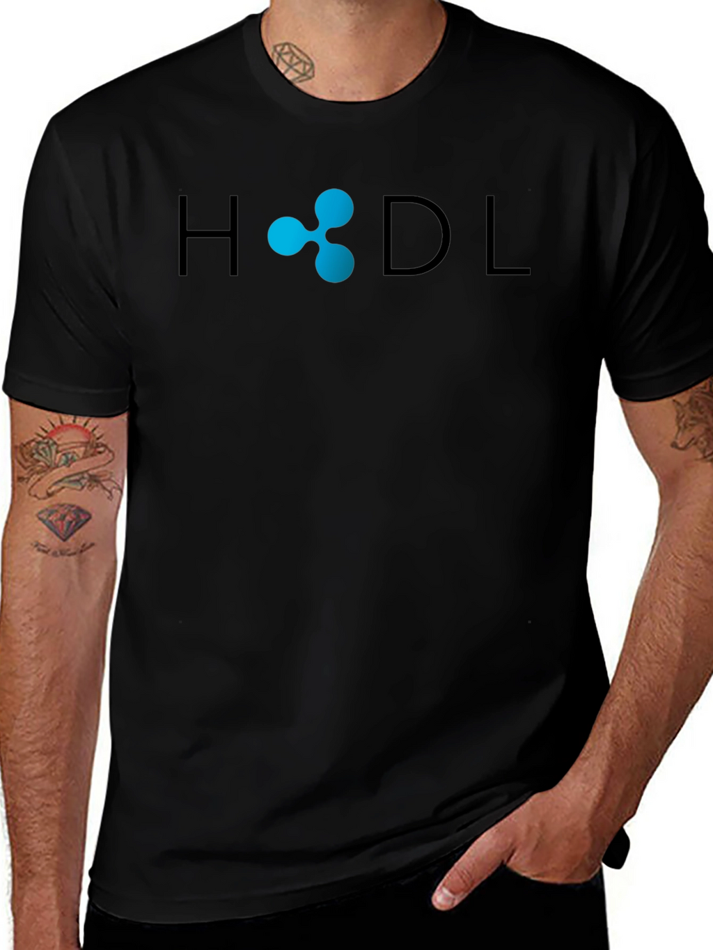 HODL Ripple Crypto T-Shirt - Black