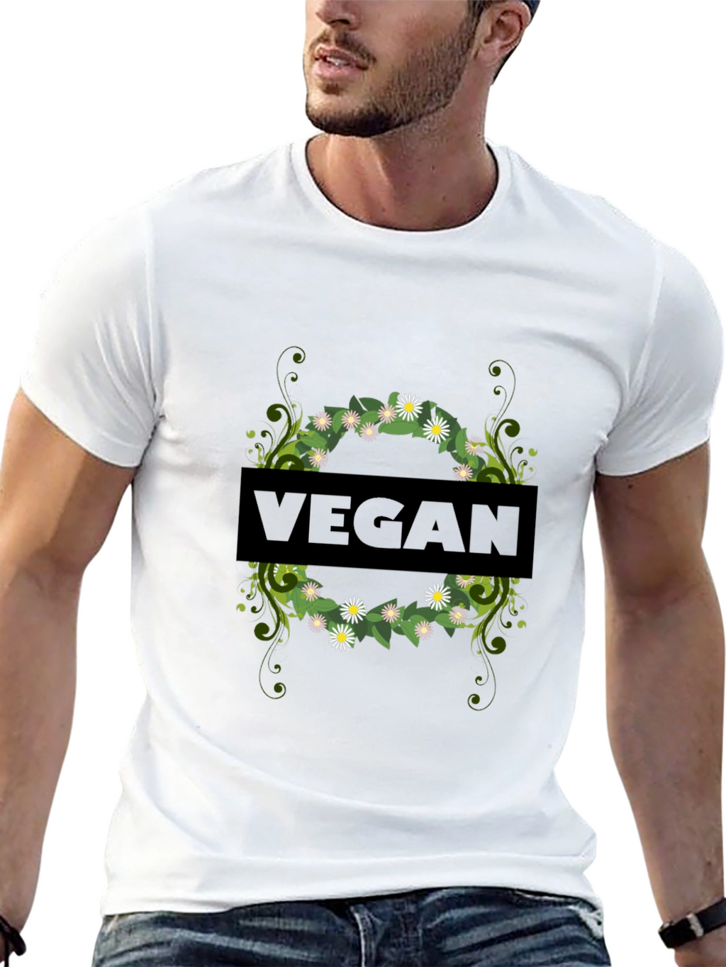 Vegan Floral Graphic Tee - Stylish & Sustainable