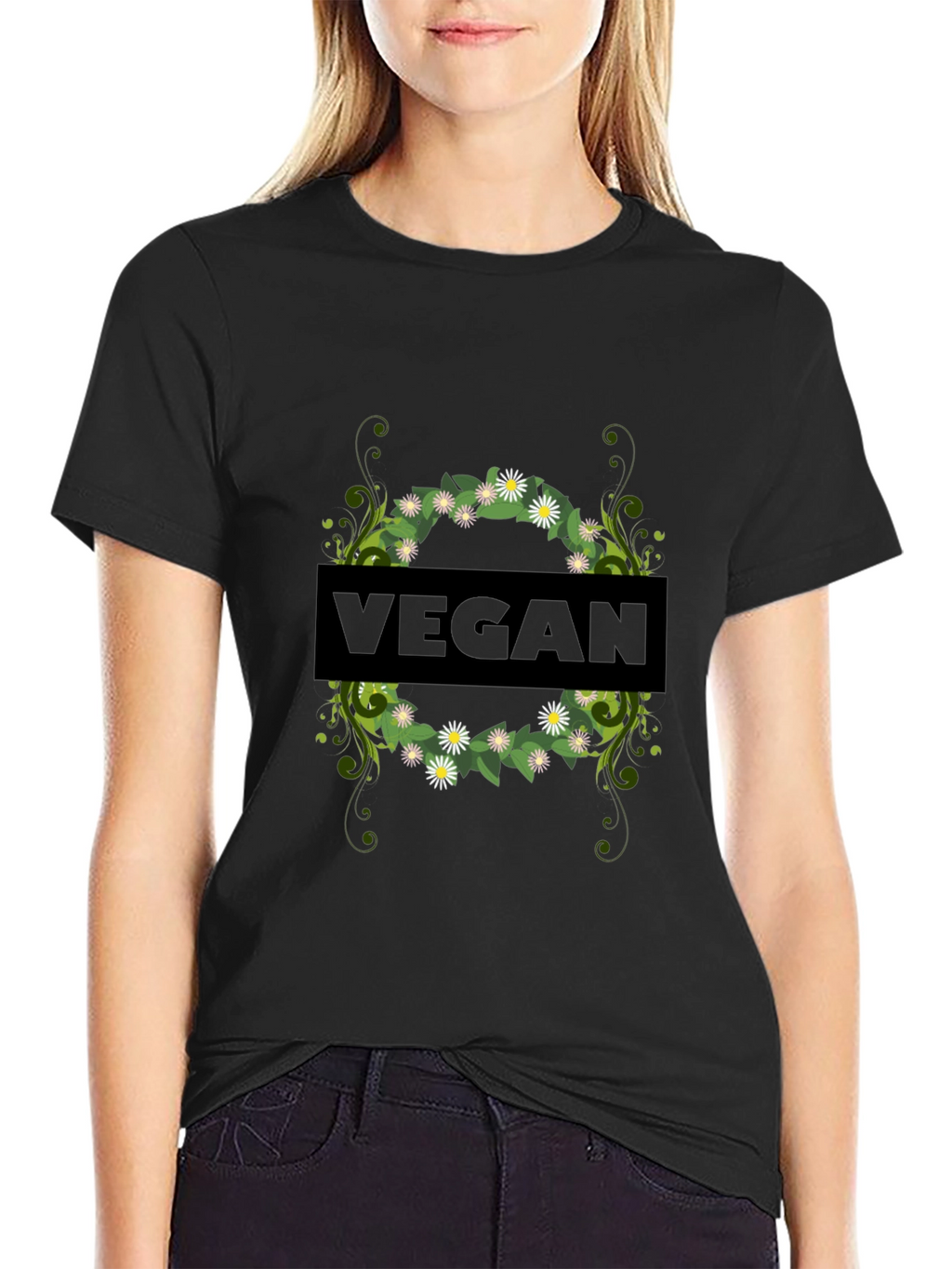Vegan Floral Graphic Tee - Stylish & Sustainable