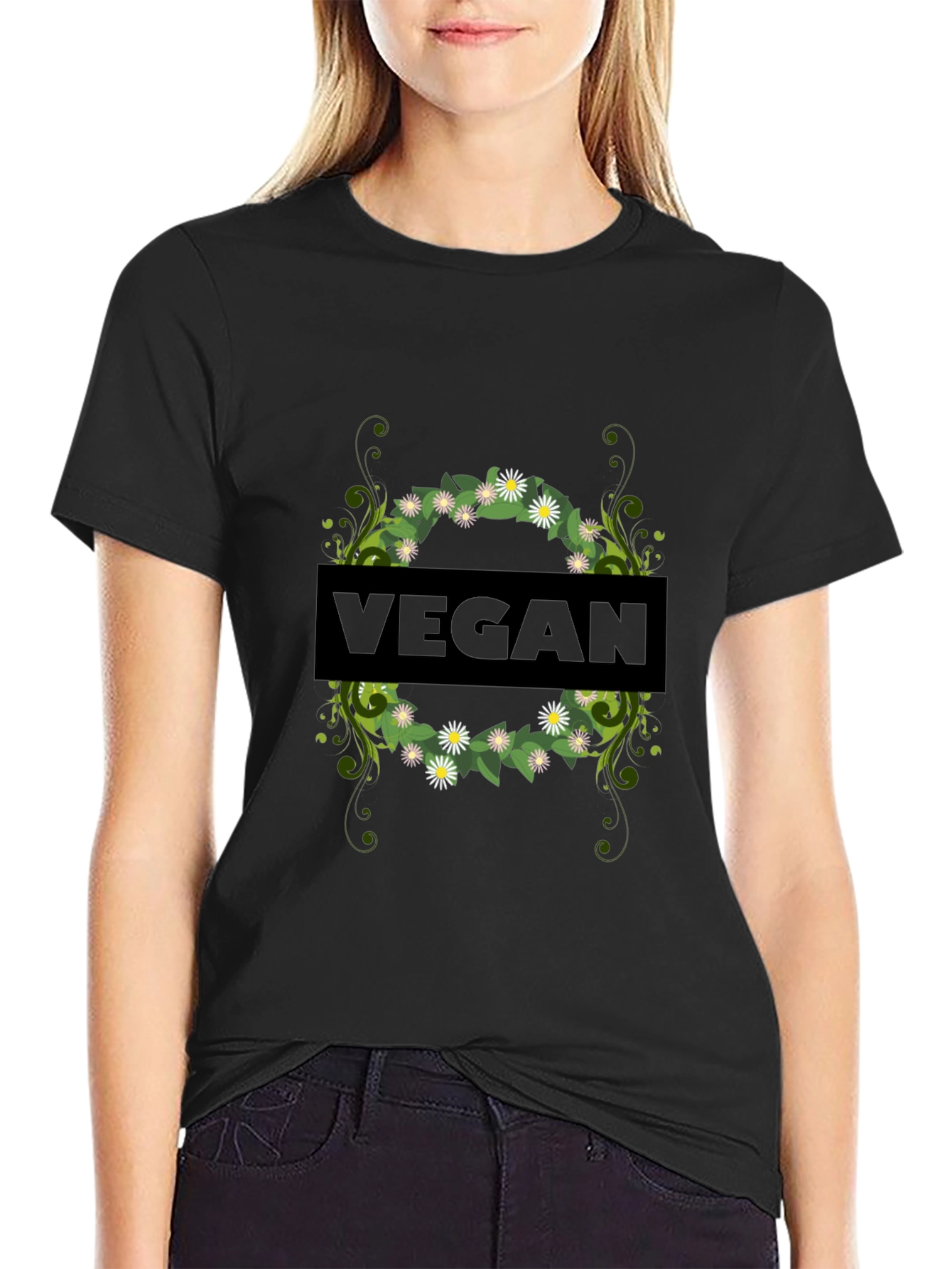 Vegan Floral Graphic Tee - Stylish & Sustainable
