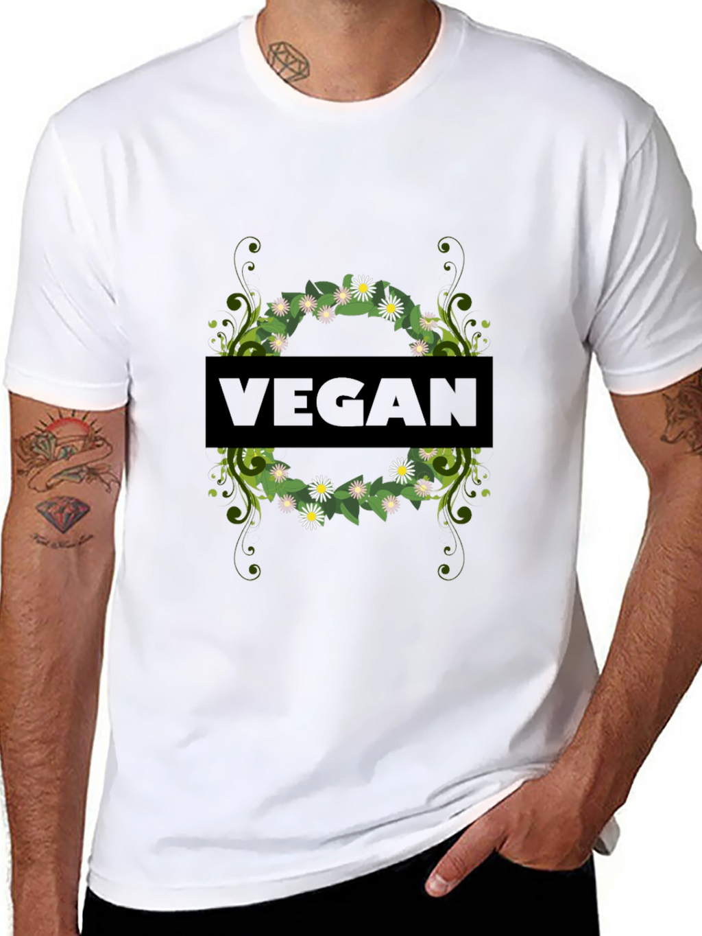 Vegan Floral Graphic Tee - Stylish & Sustainable