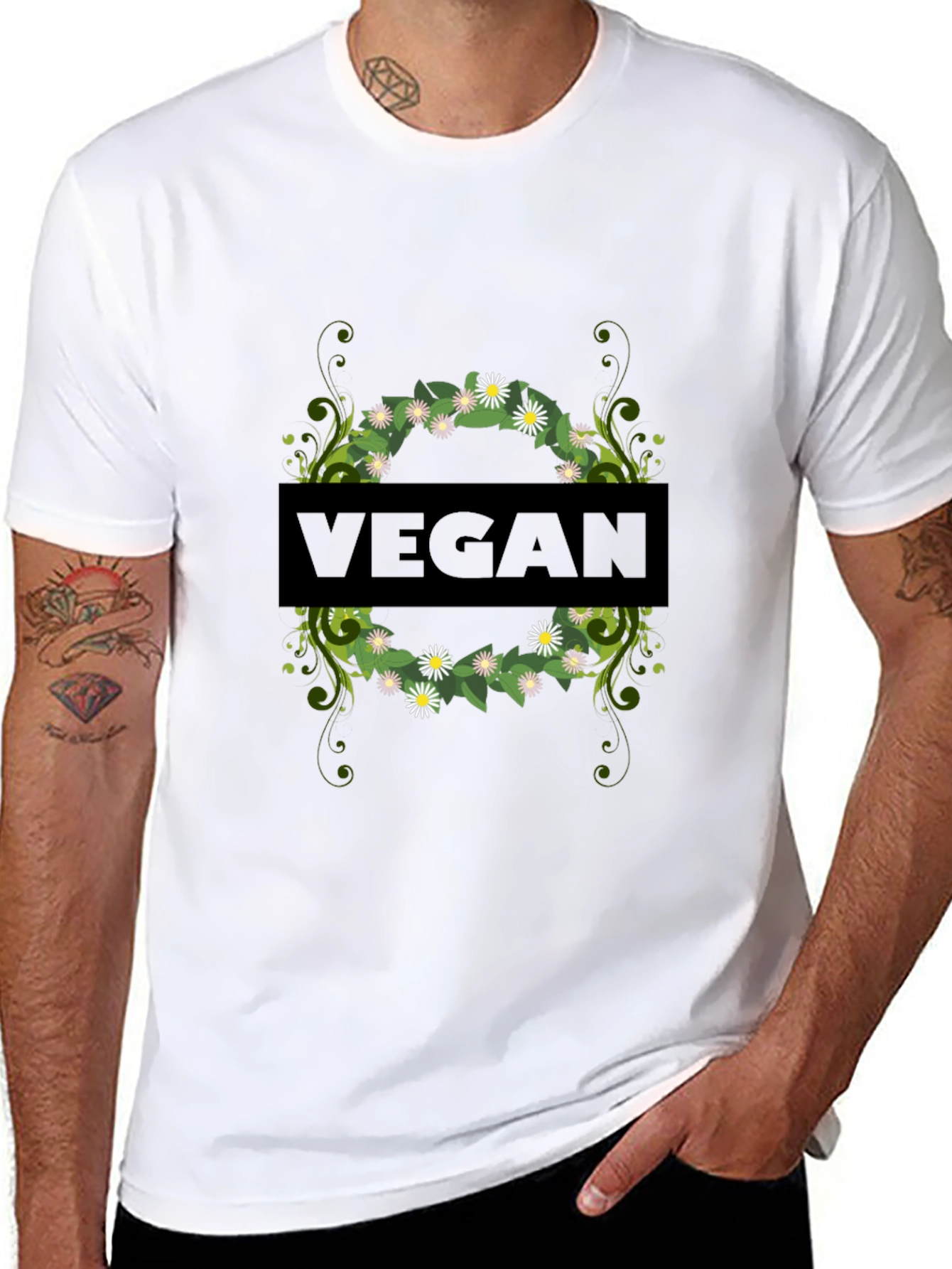 Vegan Floral Graphic Tee - Stylish & Sustainable