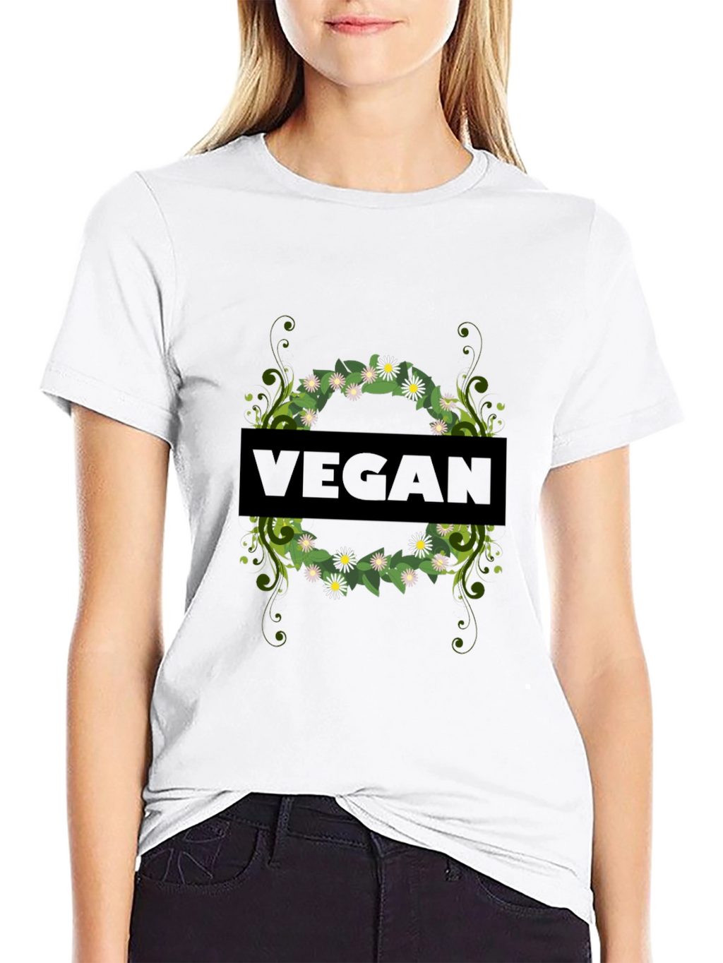 Vegan Floral Graphic Tee - Stylish & Sustainable